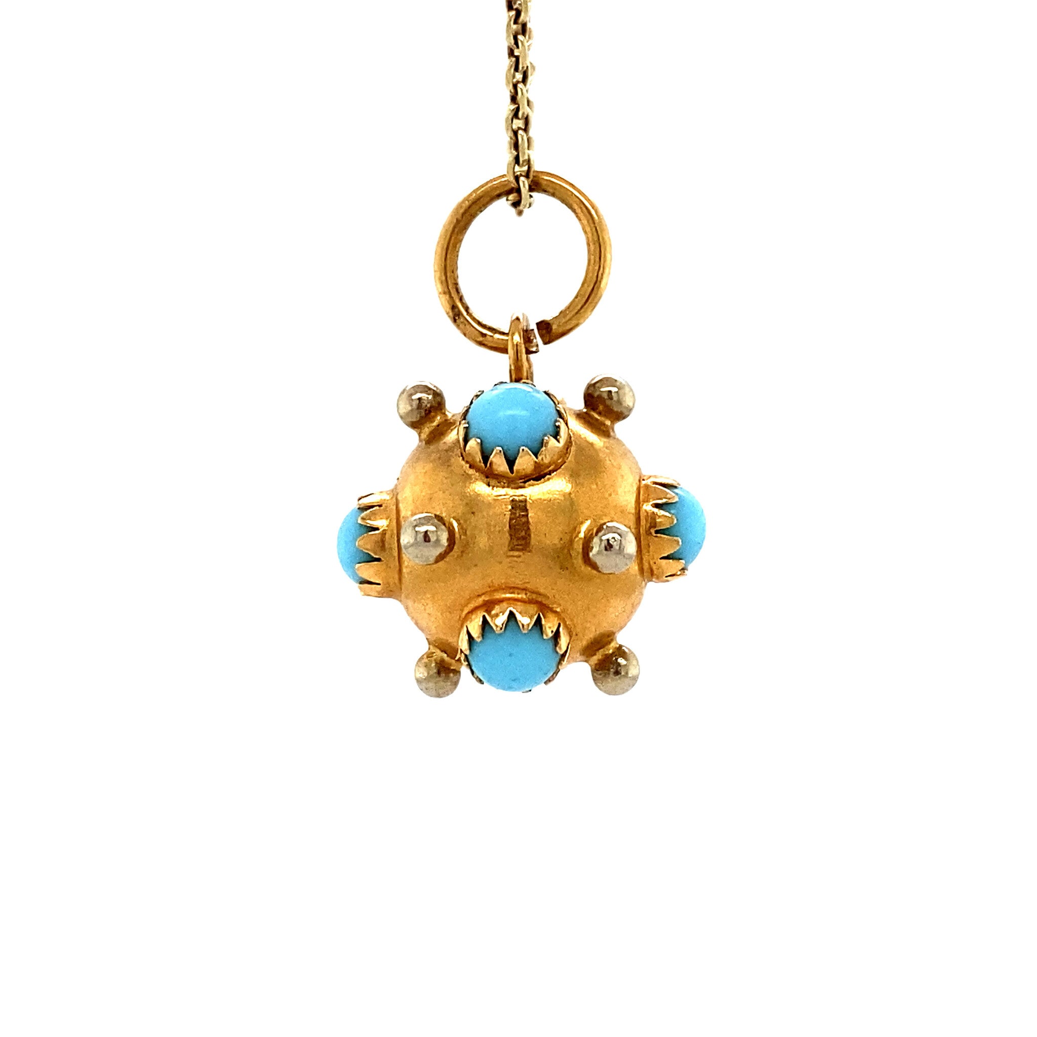 Gouden Sputnik hanger met kleursteen 18 krt