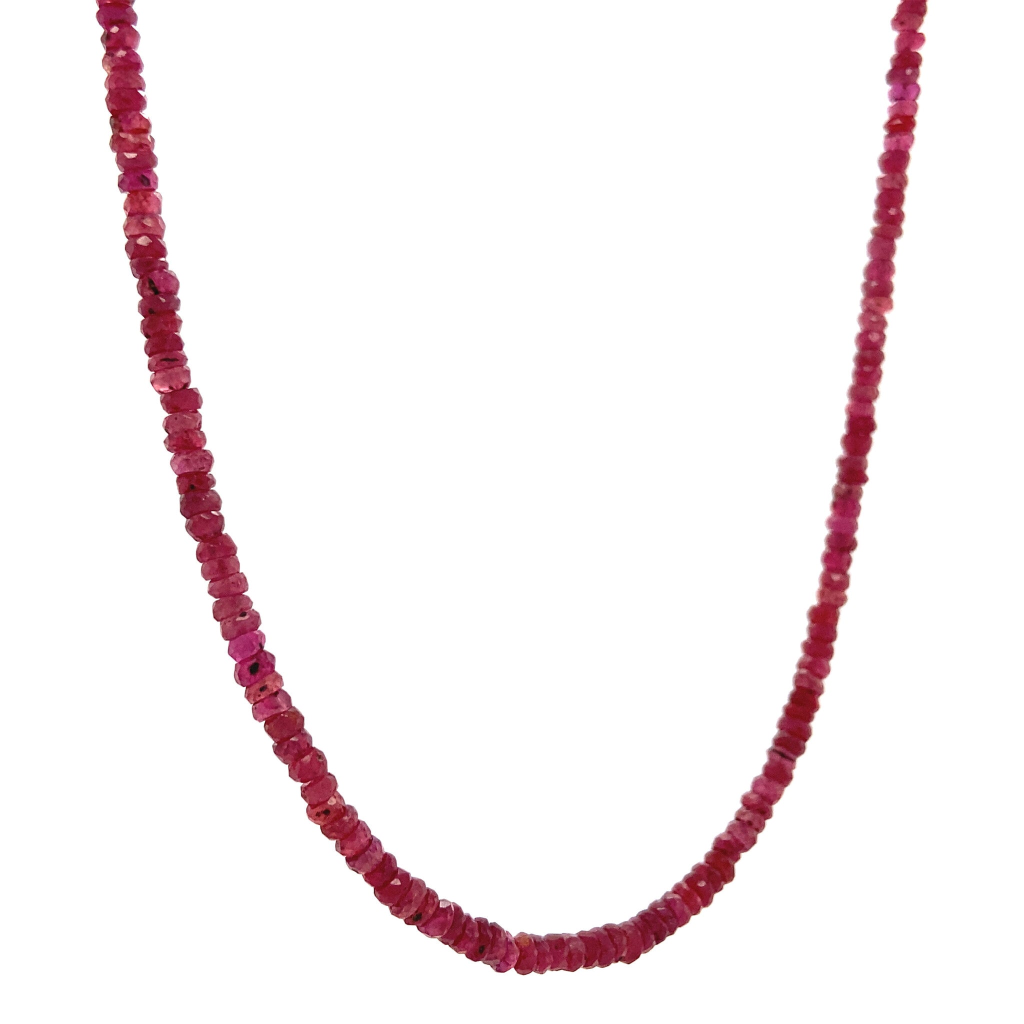 Ruby necklace with gold clasp 41 cm 14 krt