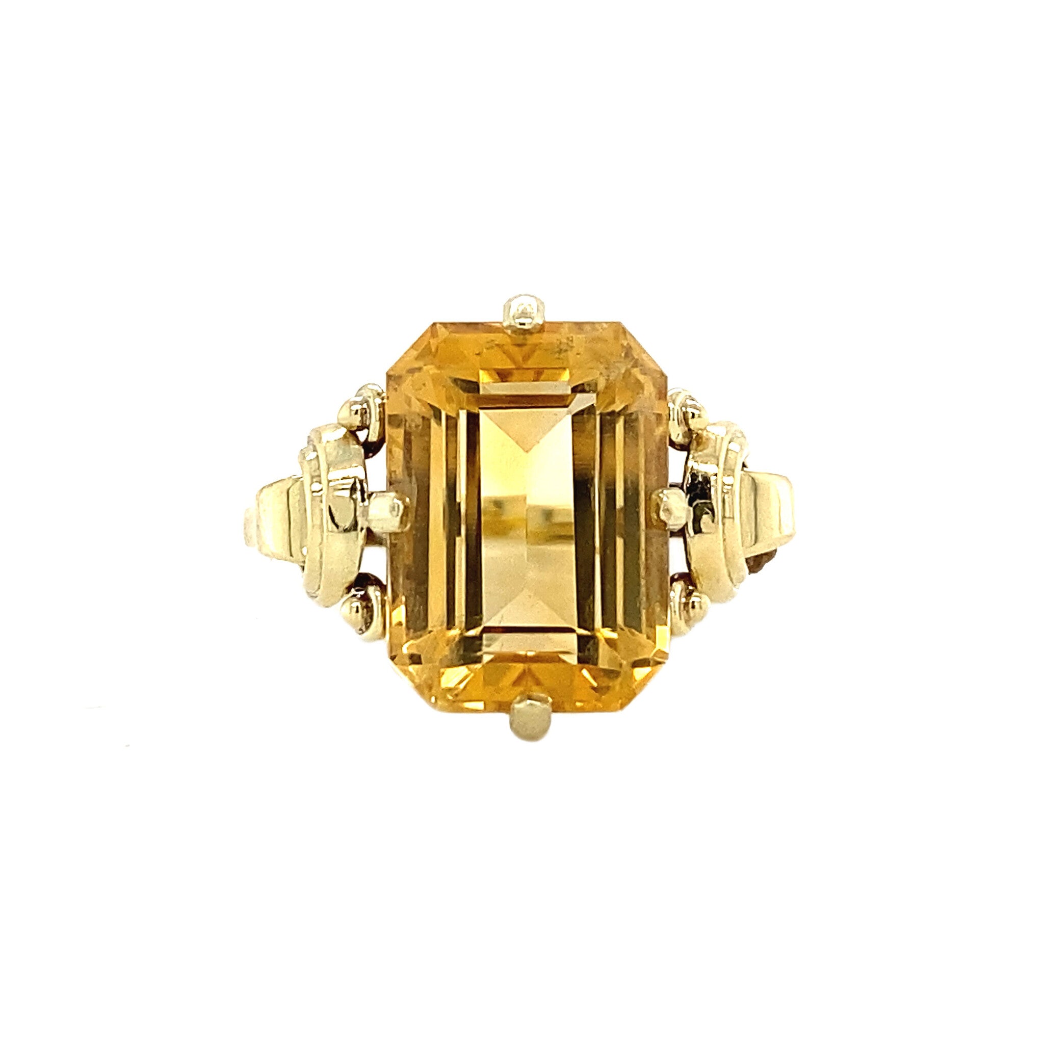 Gouden ring met citrien 14 krt