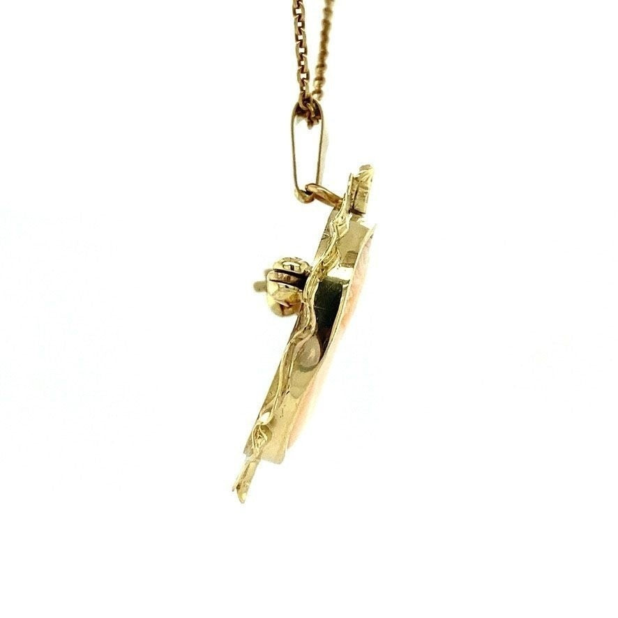 Gouden camee hanger/ broche 14 krt