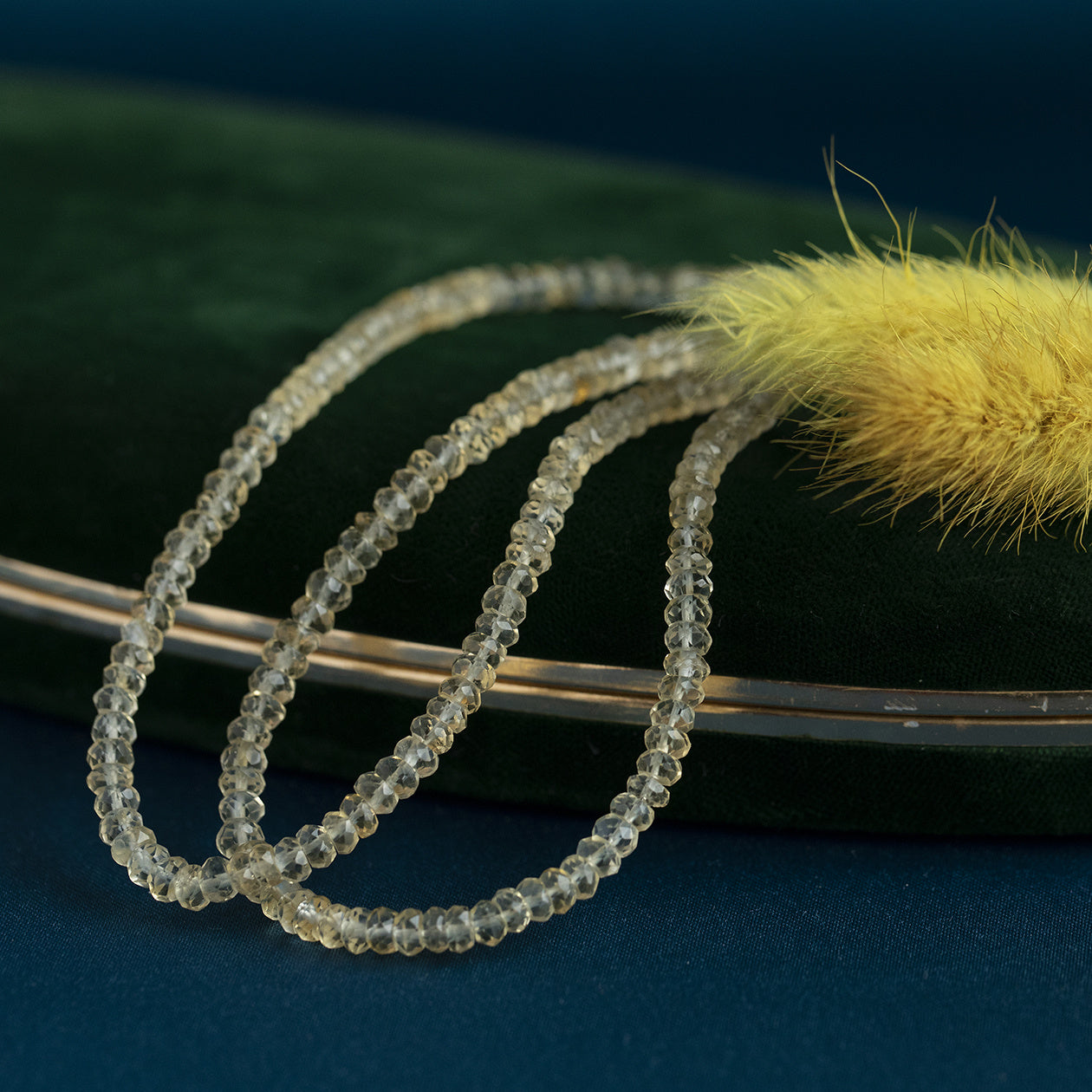 Citrine necklace with gold clasp 14 krt