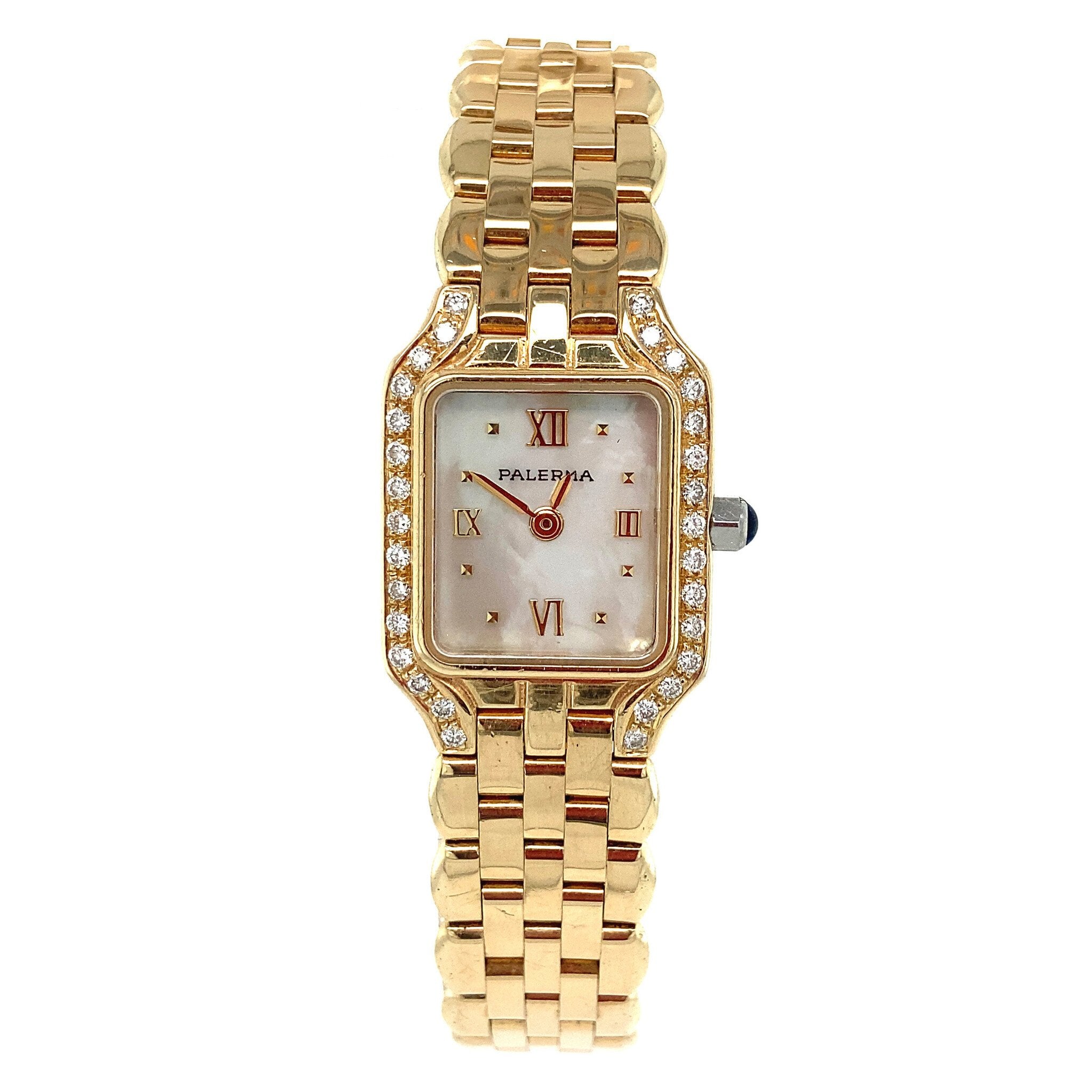 14 kt gold Palerma watch with diamond