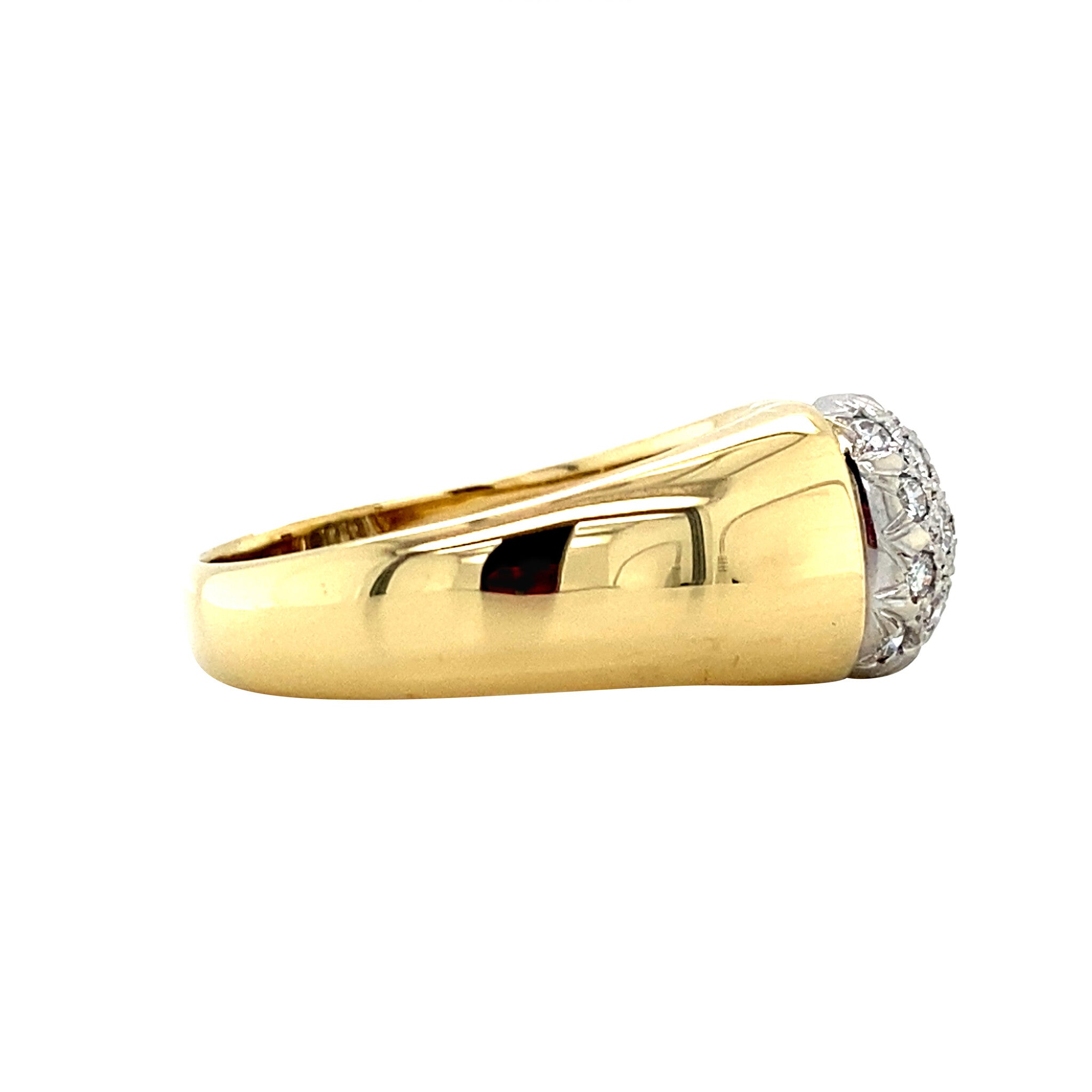 Gouden vintage ring met diamant 18 krt