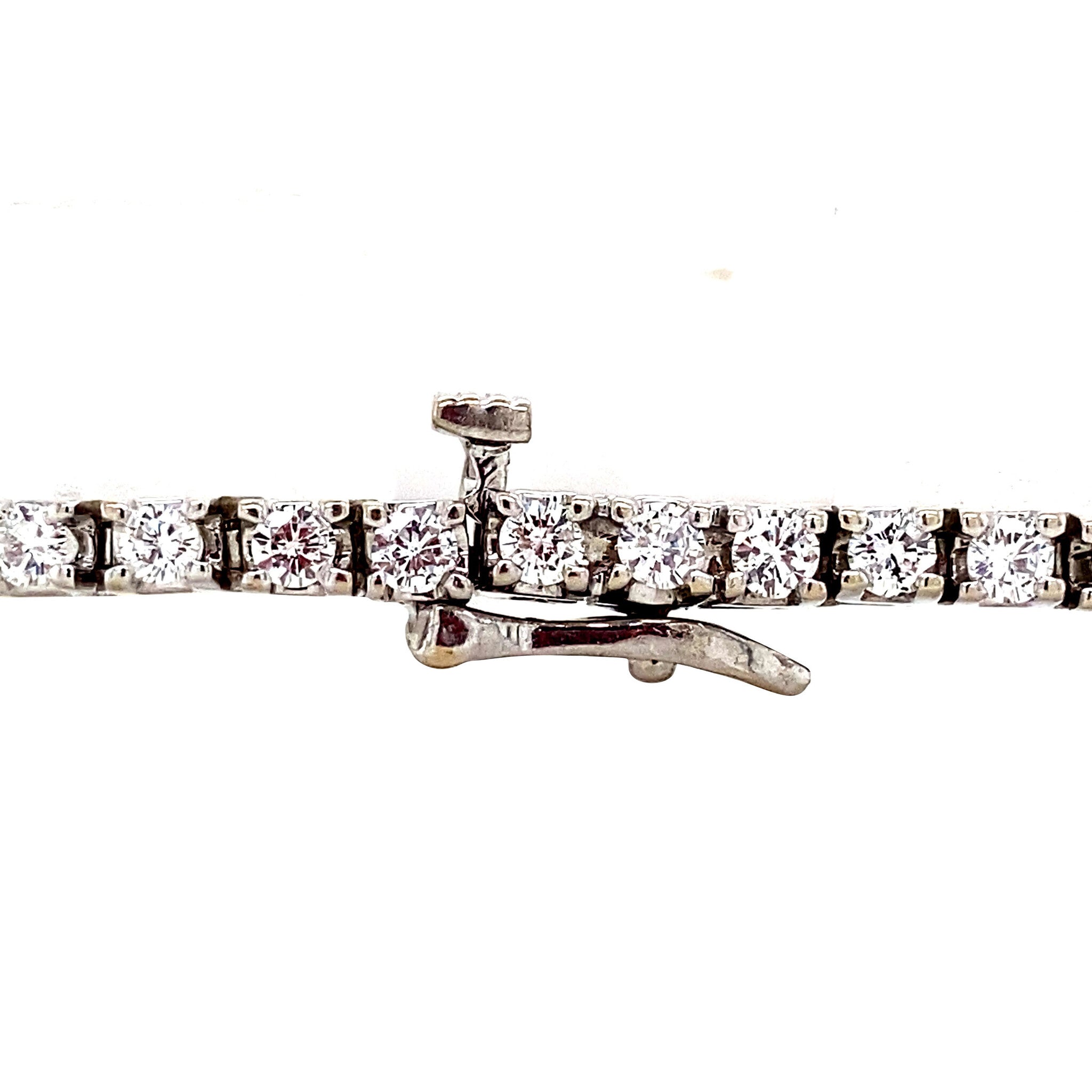 Witgouden vintage tennisarmband met diamant 17.5 cm 14 krt