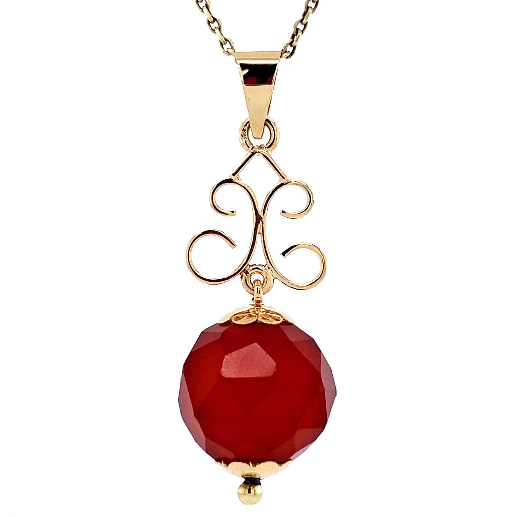 Gouden hanger met carneool 14 krt