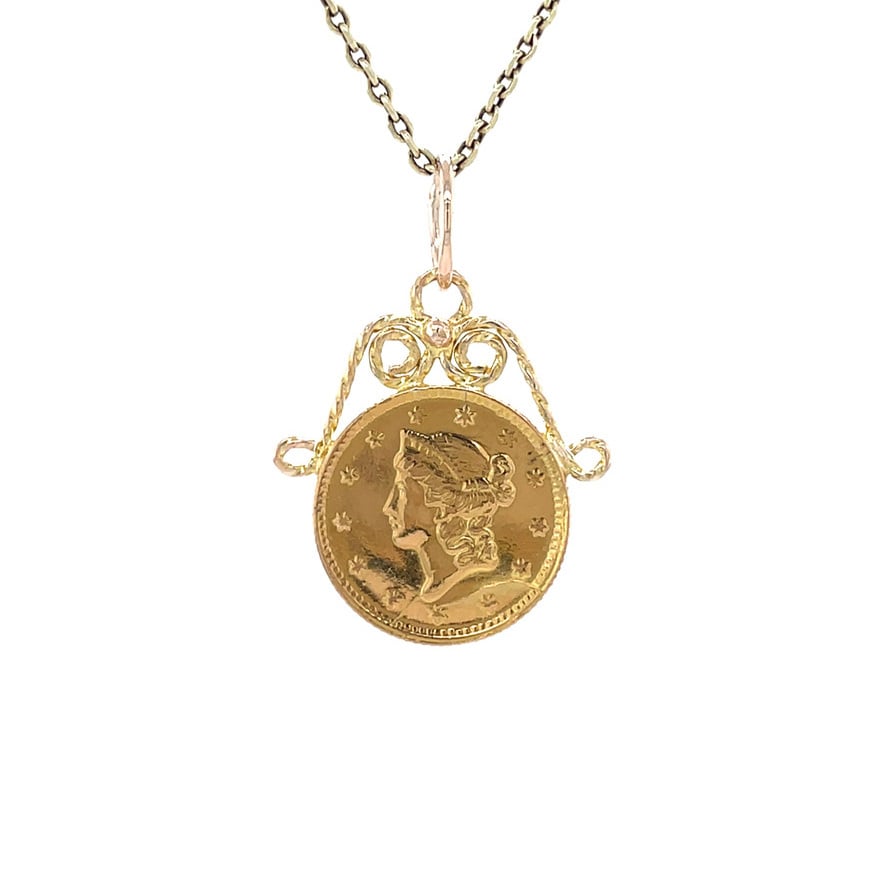 Vintage coin pendant 9 kt