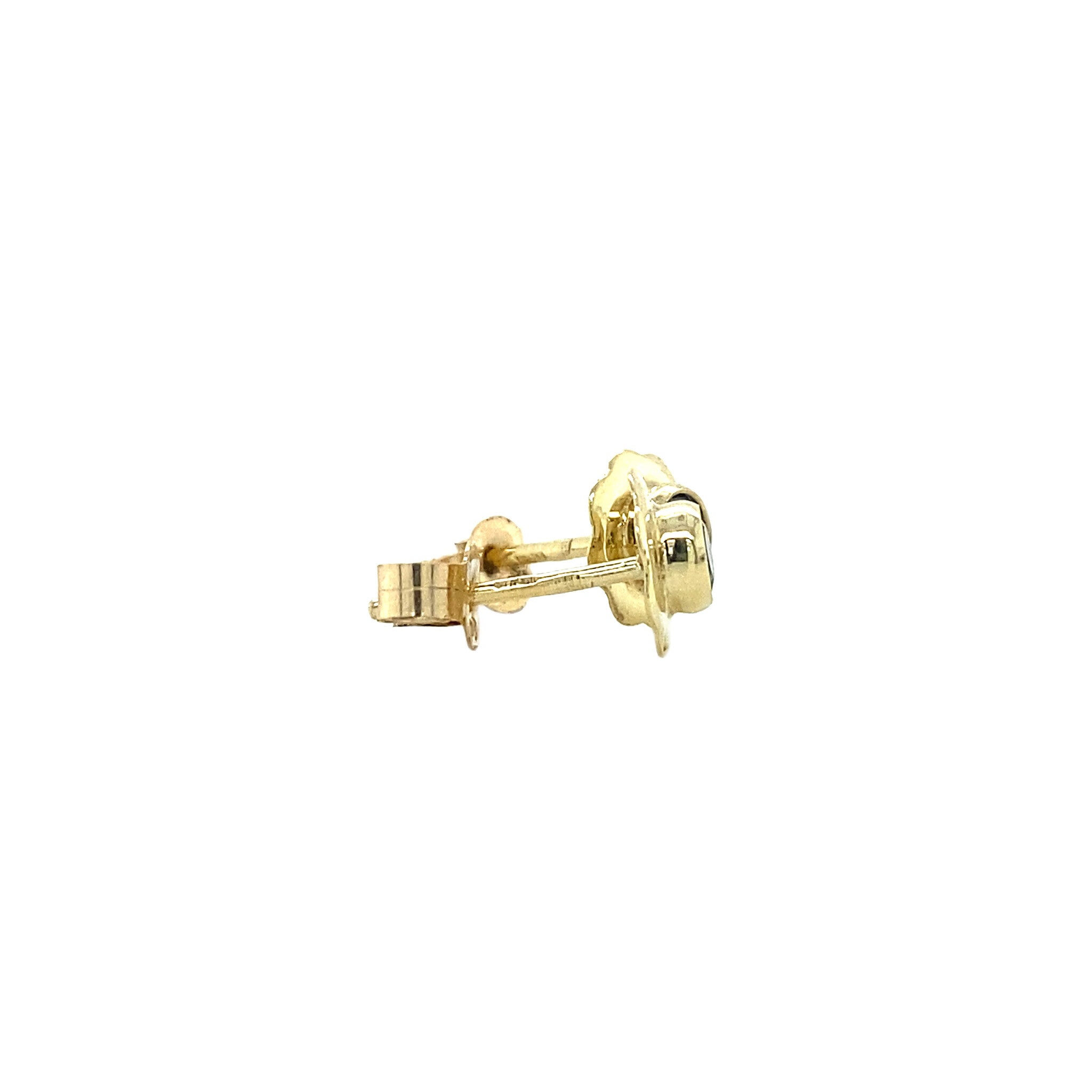 Gouden oorstekers met blauwe spinel 14 krt