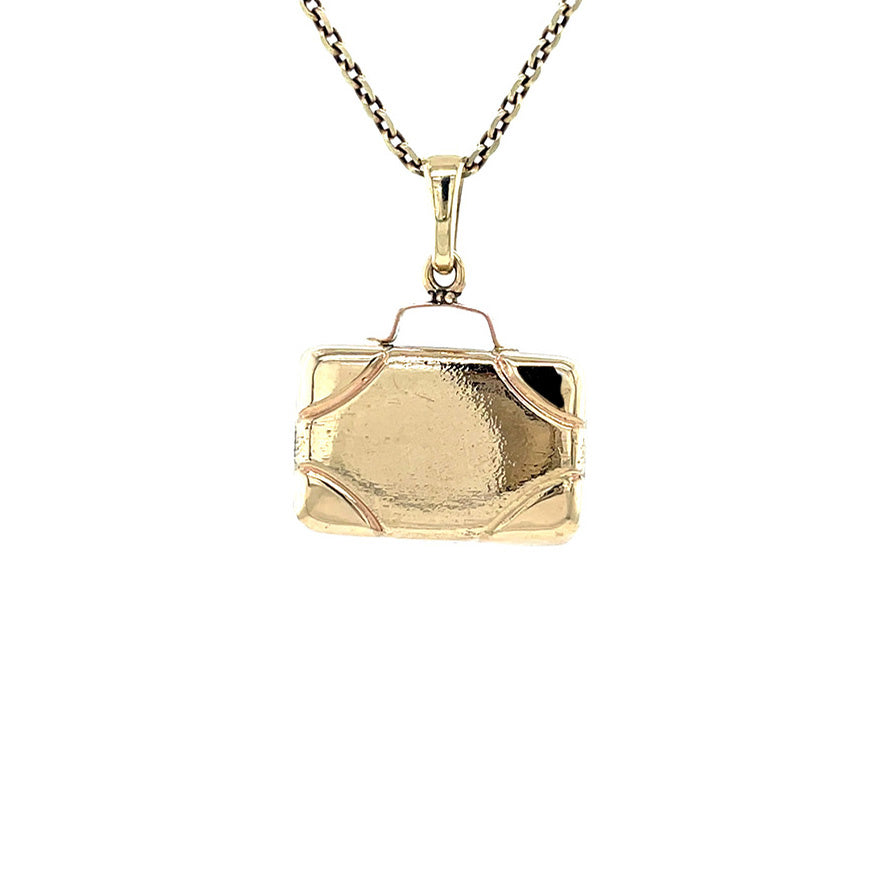 Gouden koffer hanger 14 krt