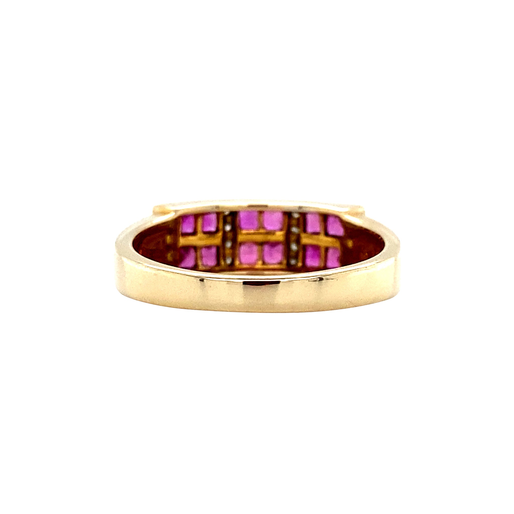 Ring met robijn en diamant 9 krt