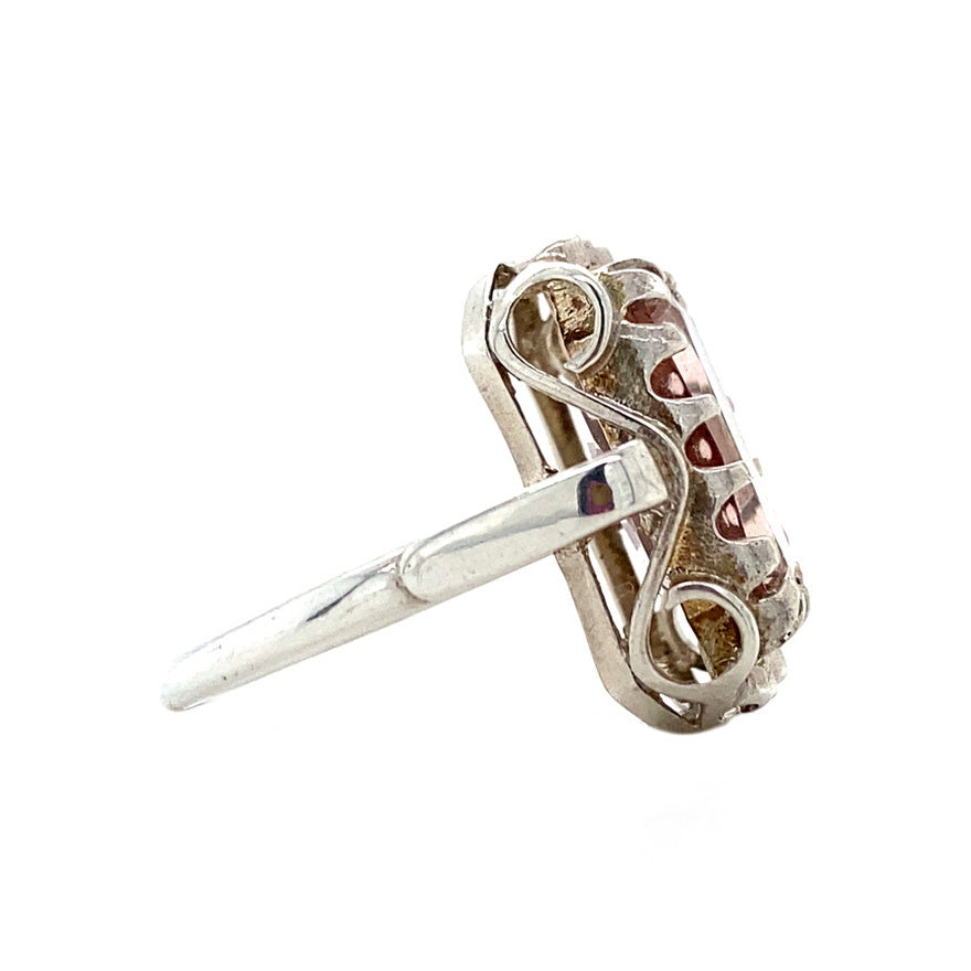 Queen's ring 925 - Peach moonstone