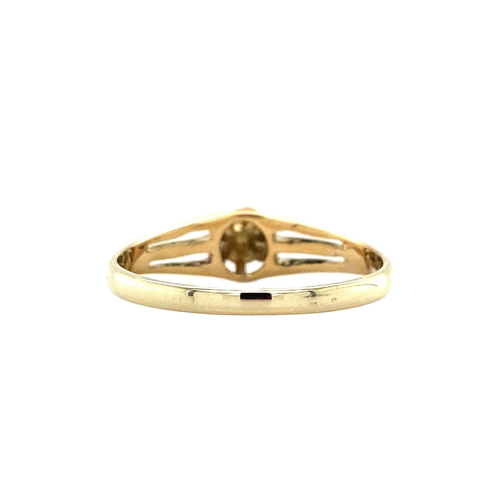 Gouden solitair ring met roosdiamant 14 krt