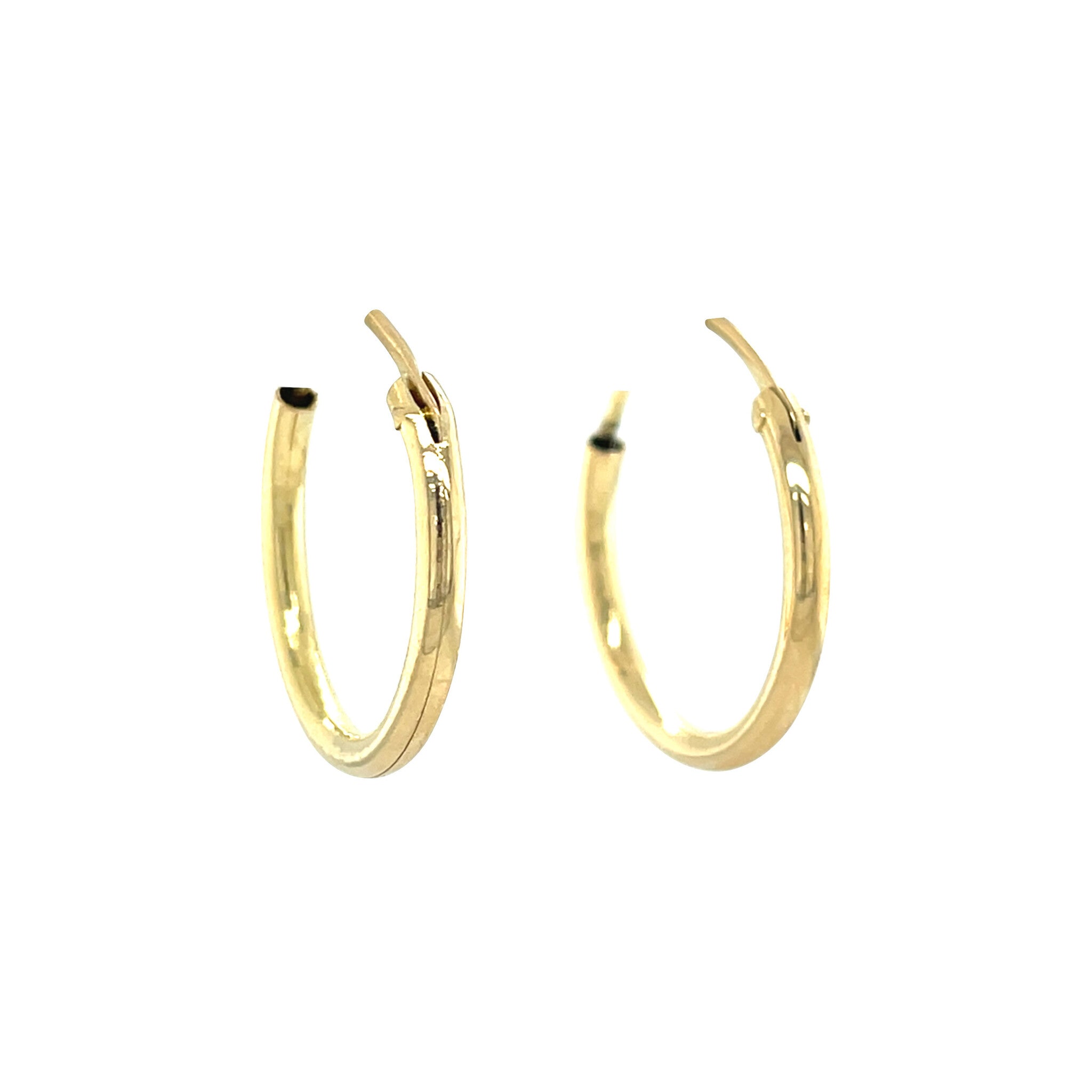Vintage smooth 18 kt gold hoop earrings