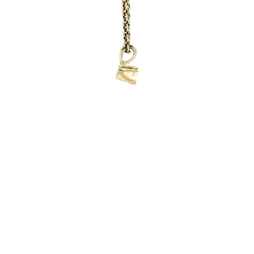 Gouden vintage solitair hanger met parel 14 kt