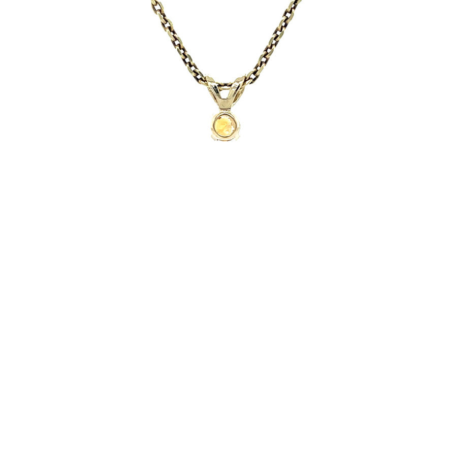 Gouden vintage solitair hanger met citrien 14 kt