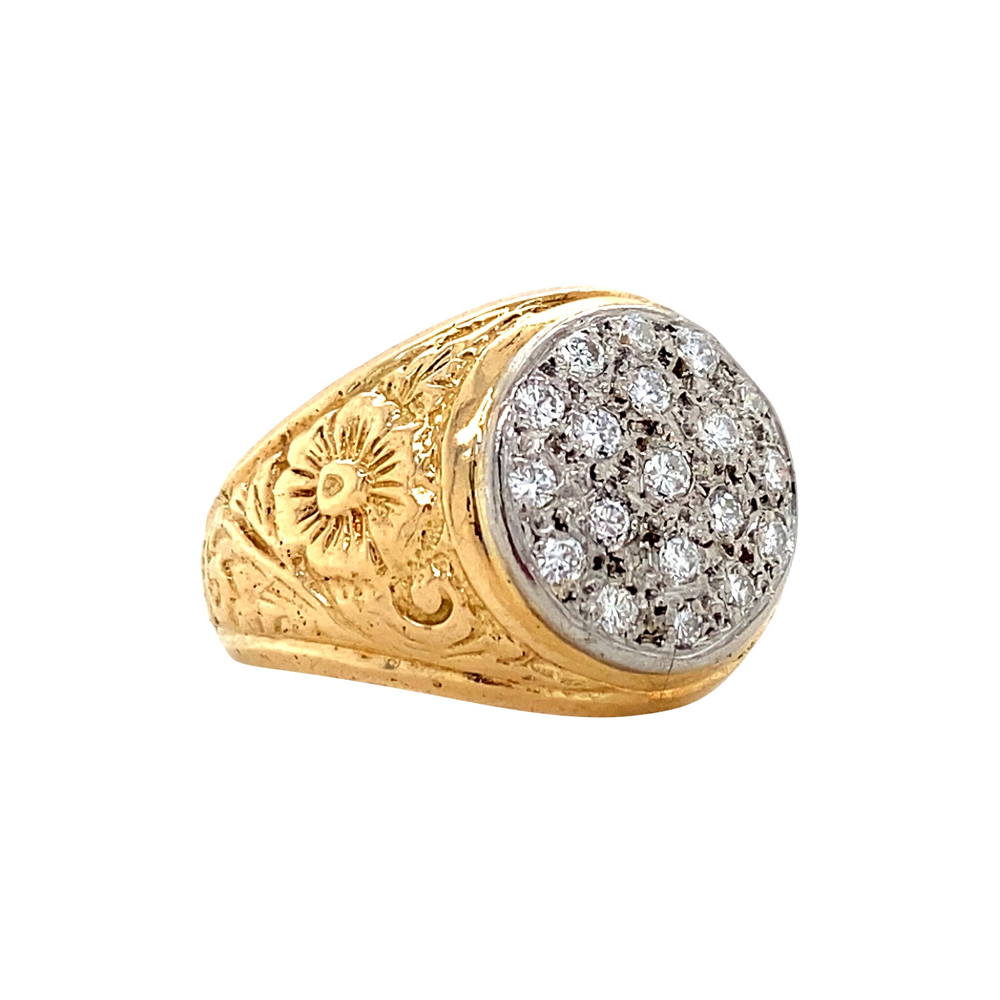 Gold vintage ring with diamond 18 kt