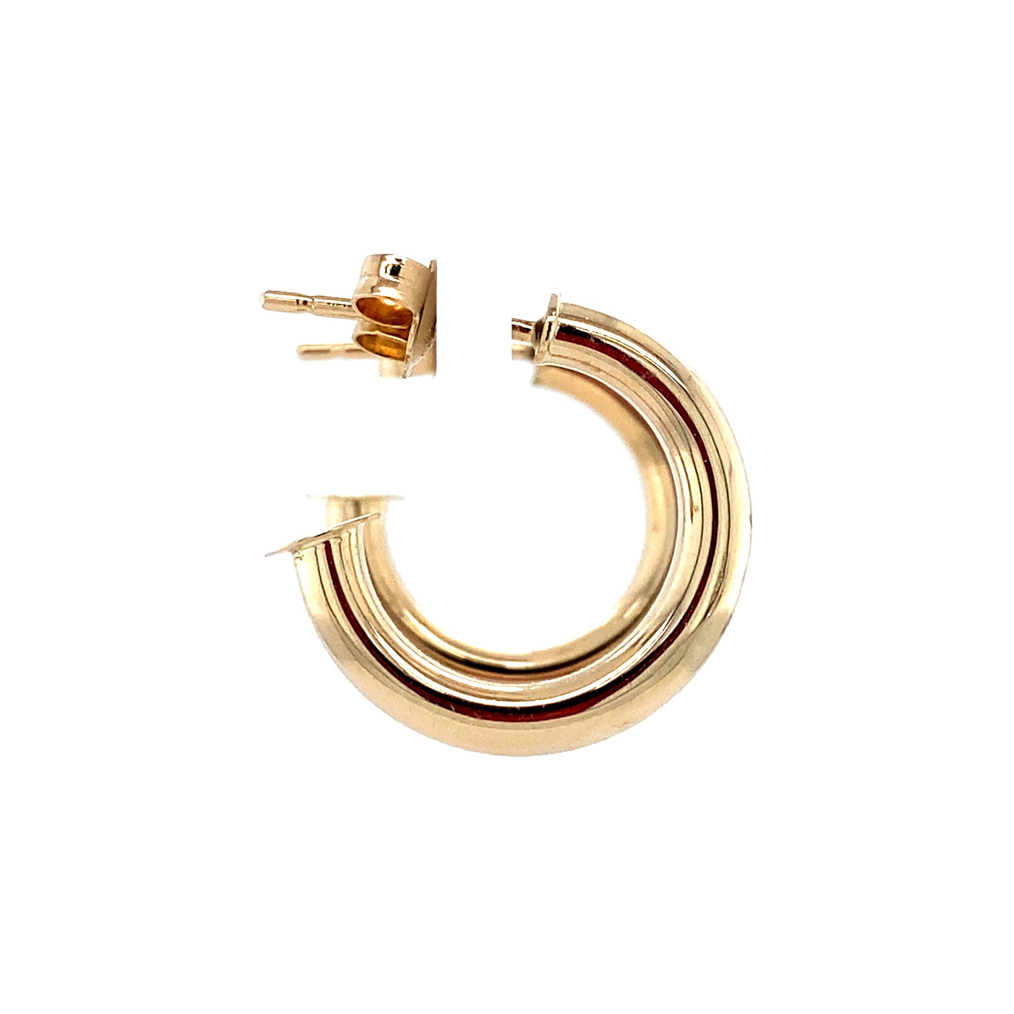 Gouden gladde oorringen 14 krt