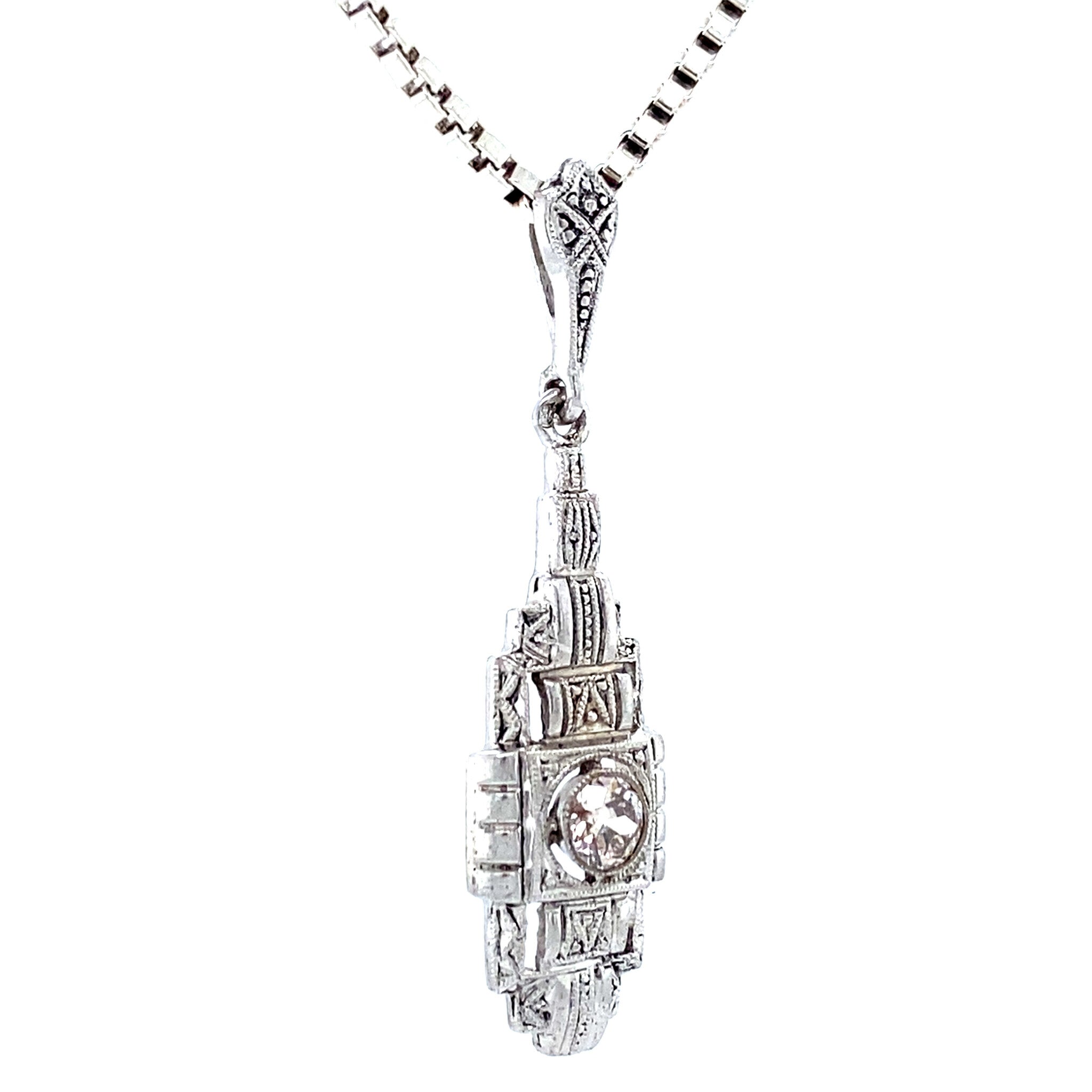 Zilveren vintage hanger met diamant 925