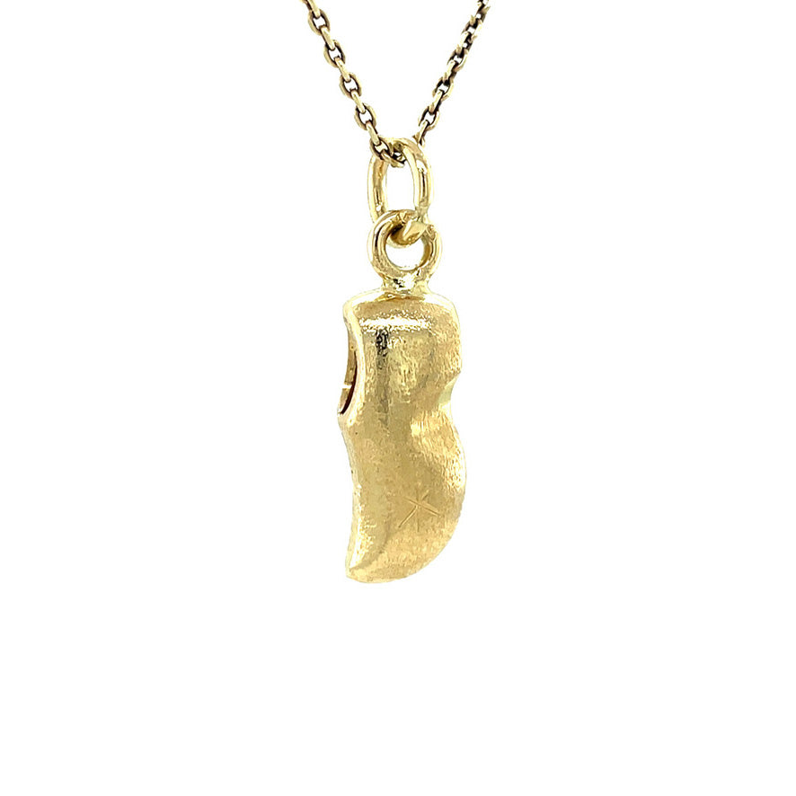 Gouden vintage klomp hanger 14 kt