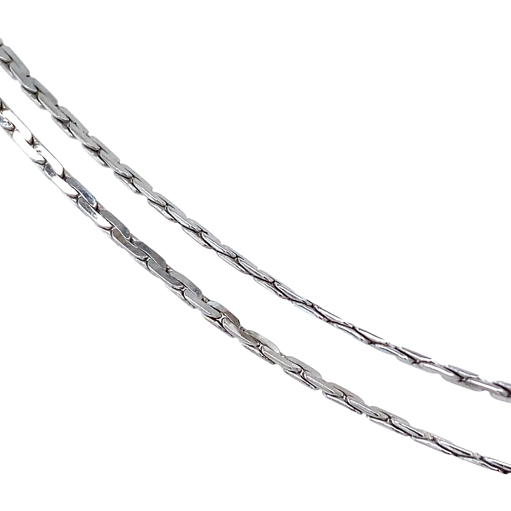 White gold vintage necklace with ruby 14 kt