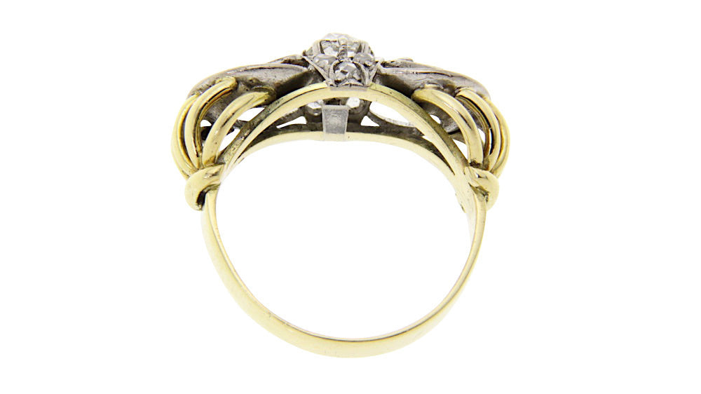 14 kt gold ring with rose diamond