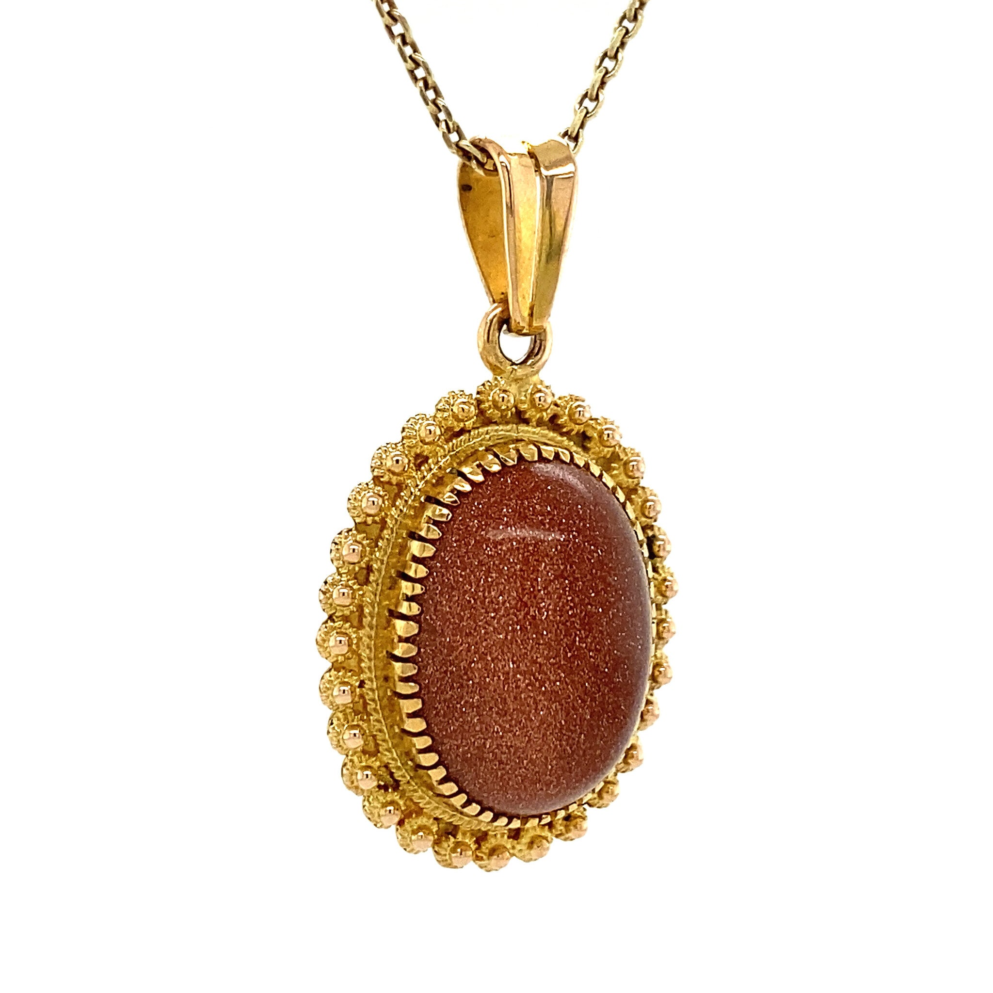 Gouden hanger met goudsteen 14 krt