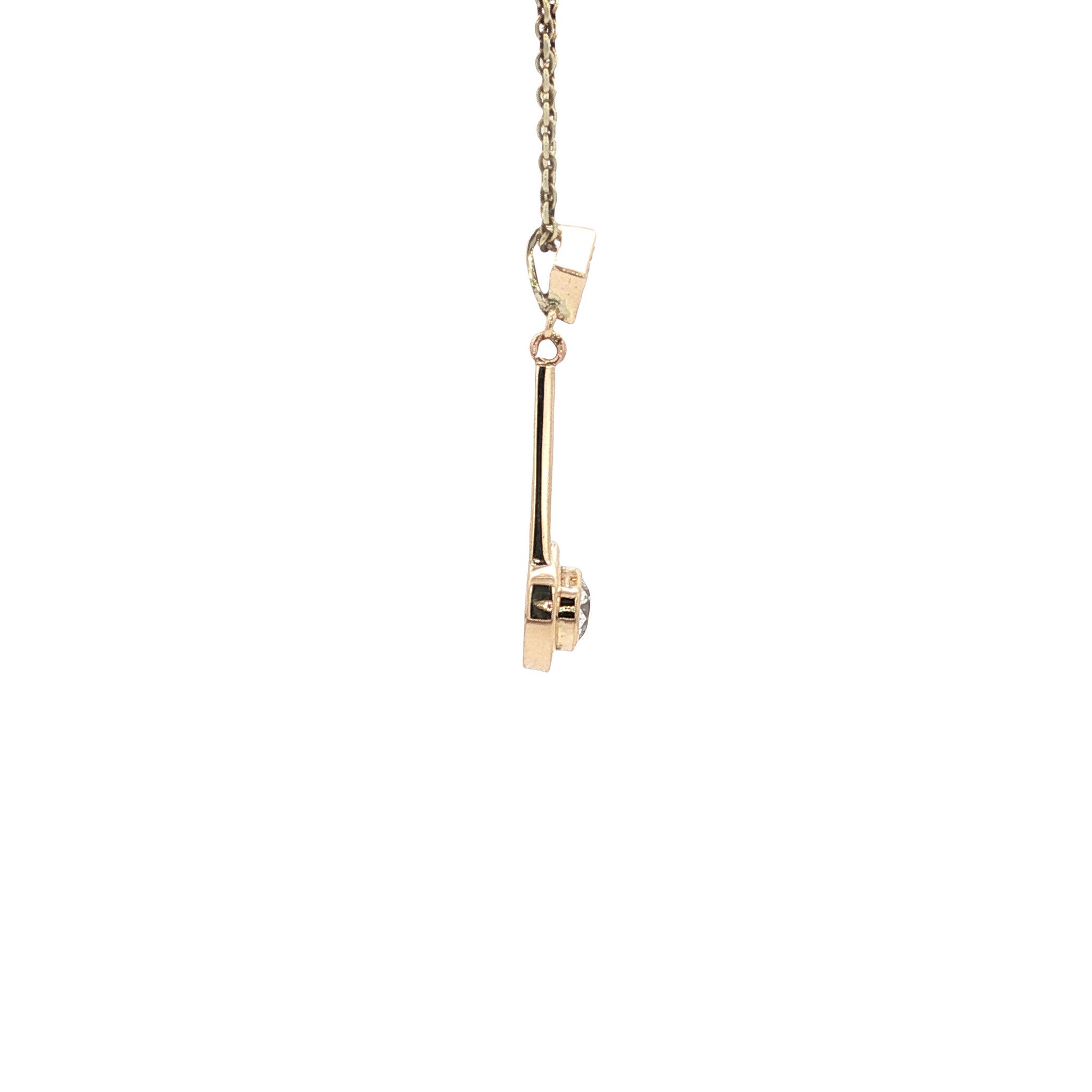 Vintage hanger met diamant 12 kt