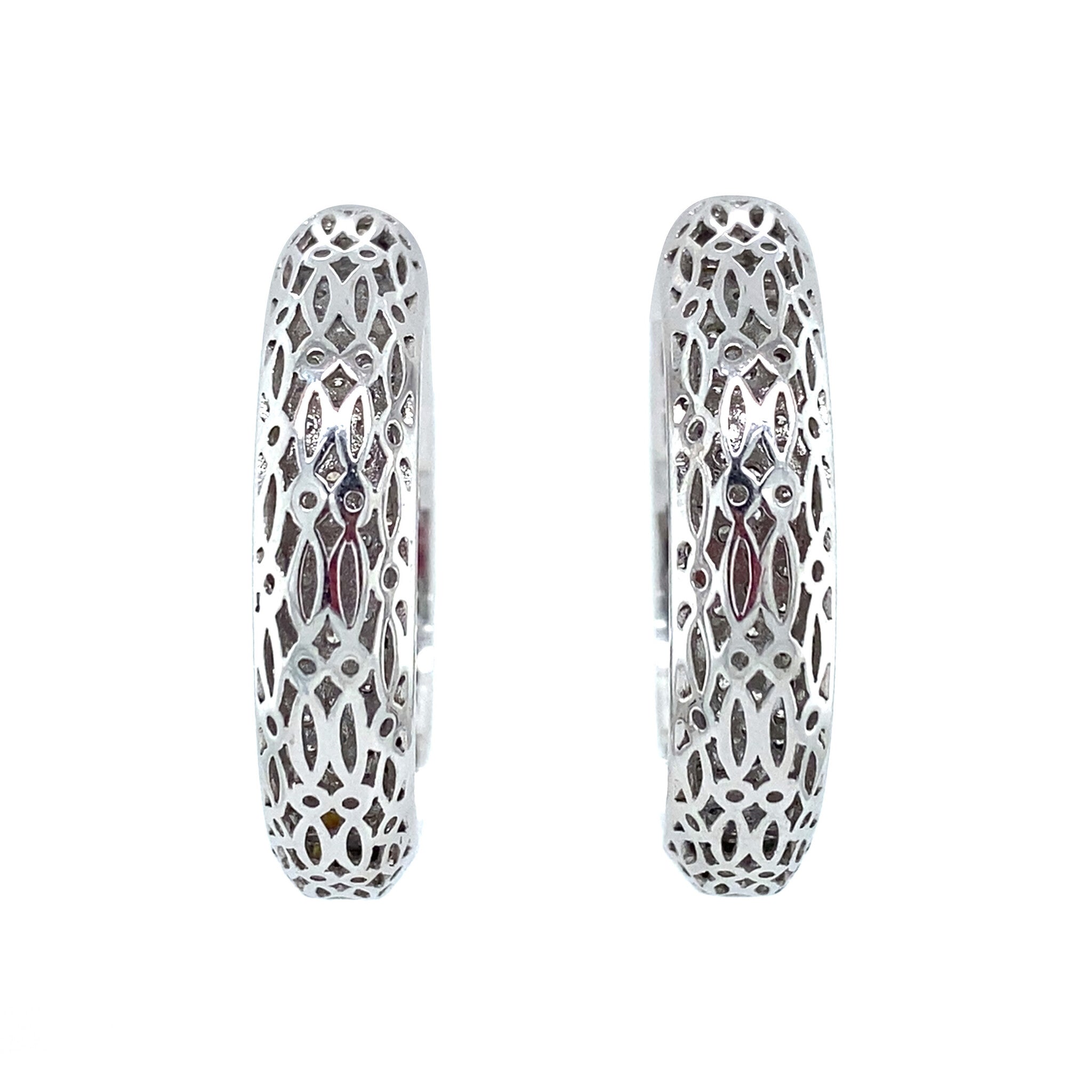 White gold vintage earrings with diamond 14 kt