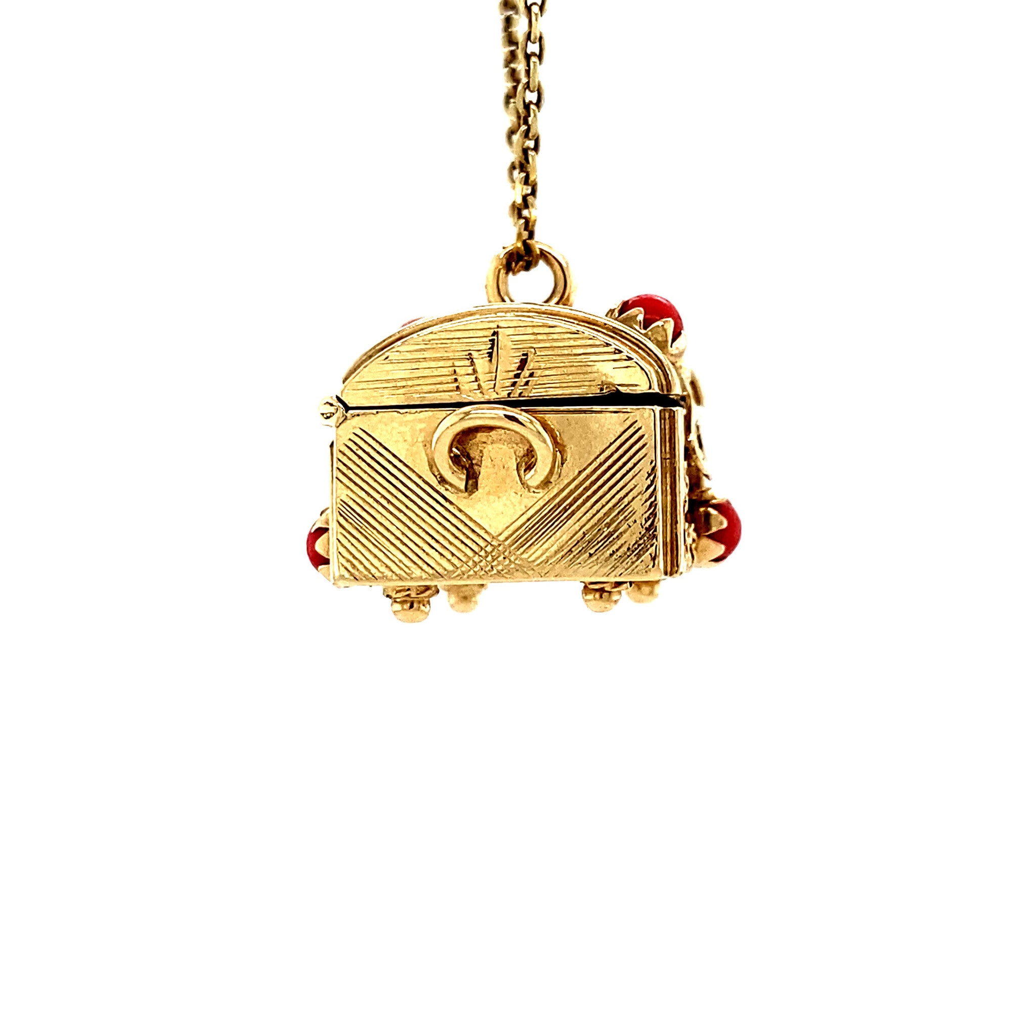 Gouden schatkist hanger 14 krt