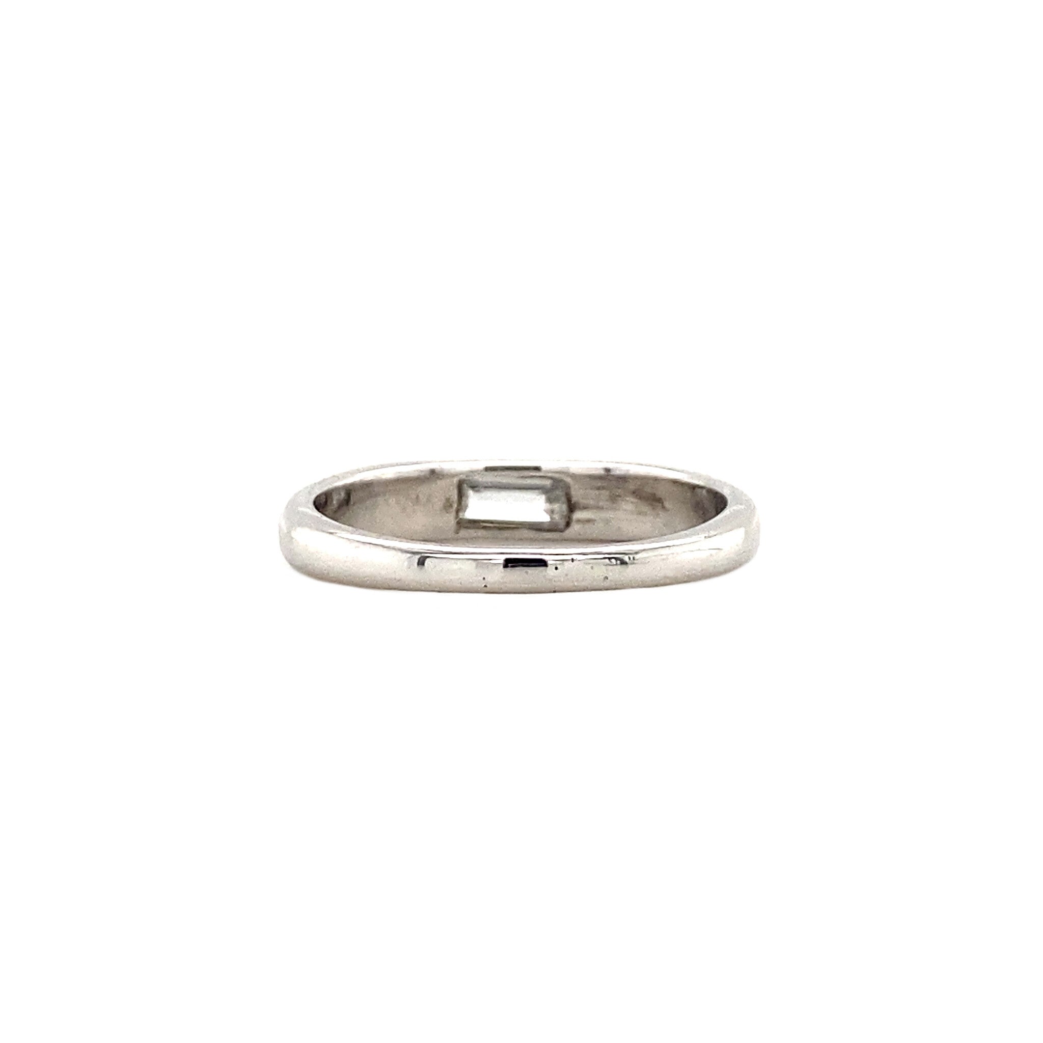Witgouden pinkring met diamant 14 krt