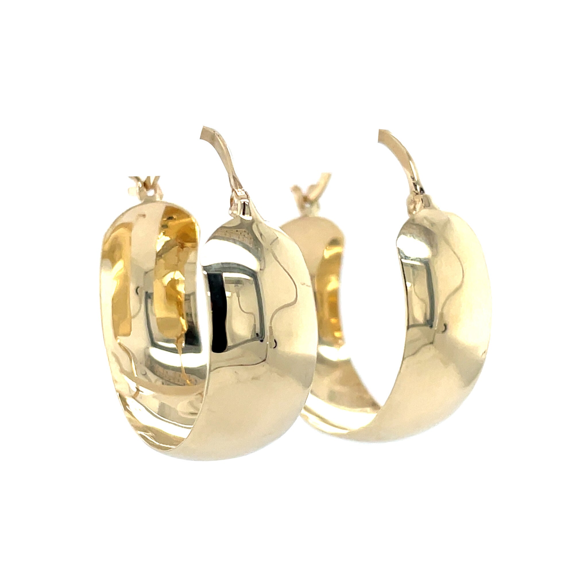 Gouden vintage gladde oorringen 14 krt