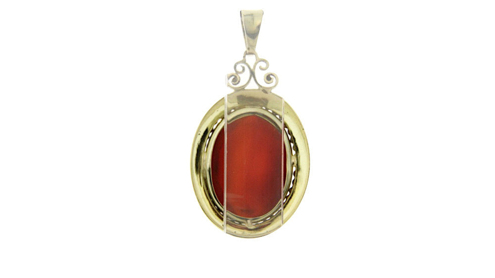 Gouden hanger met carneool 14 krt
