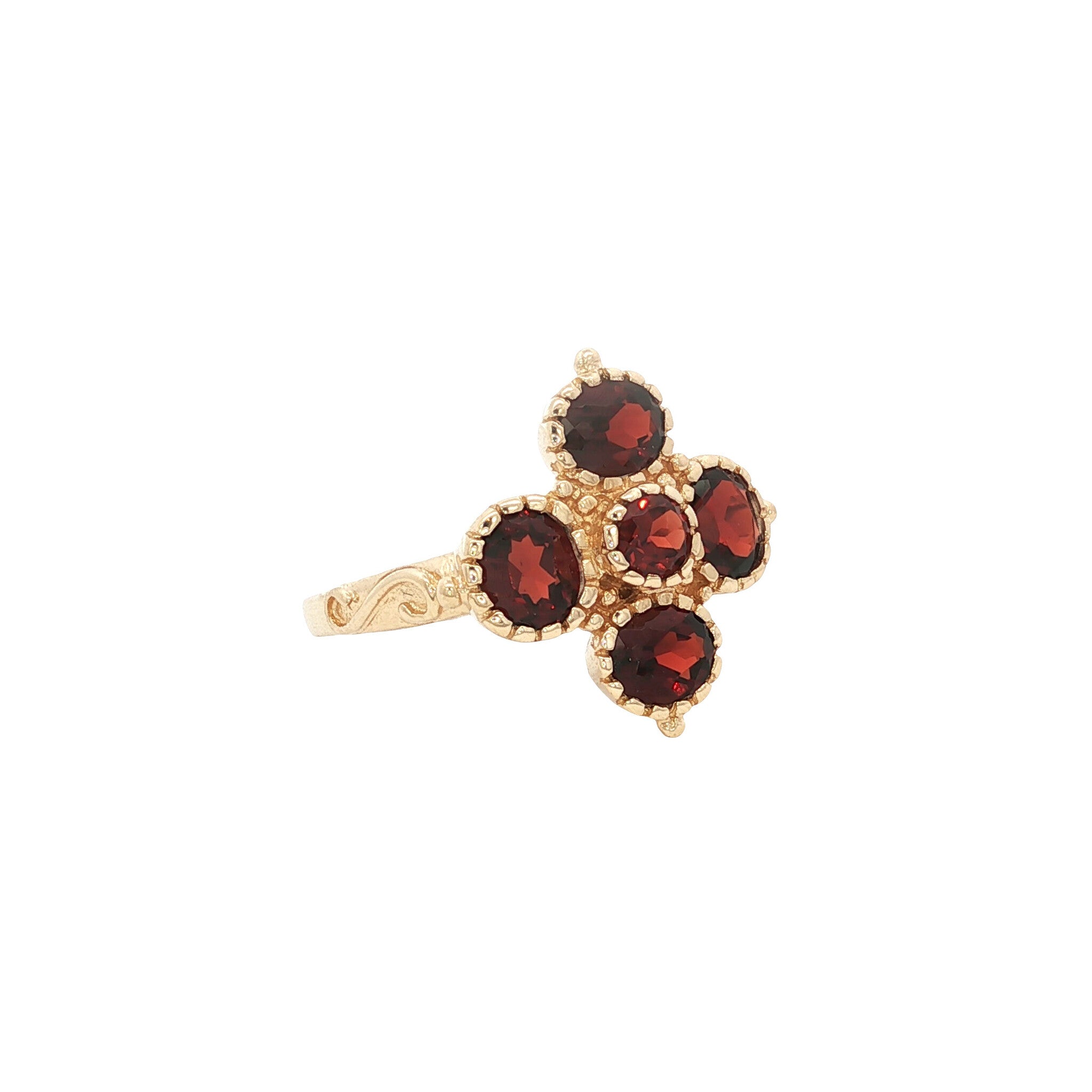 14 kt gold ring with garnet