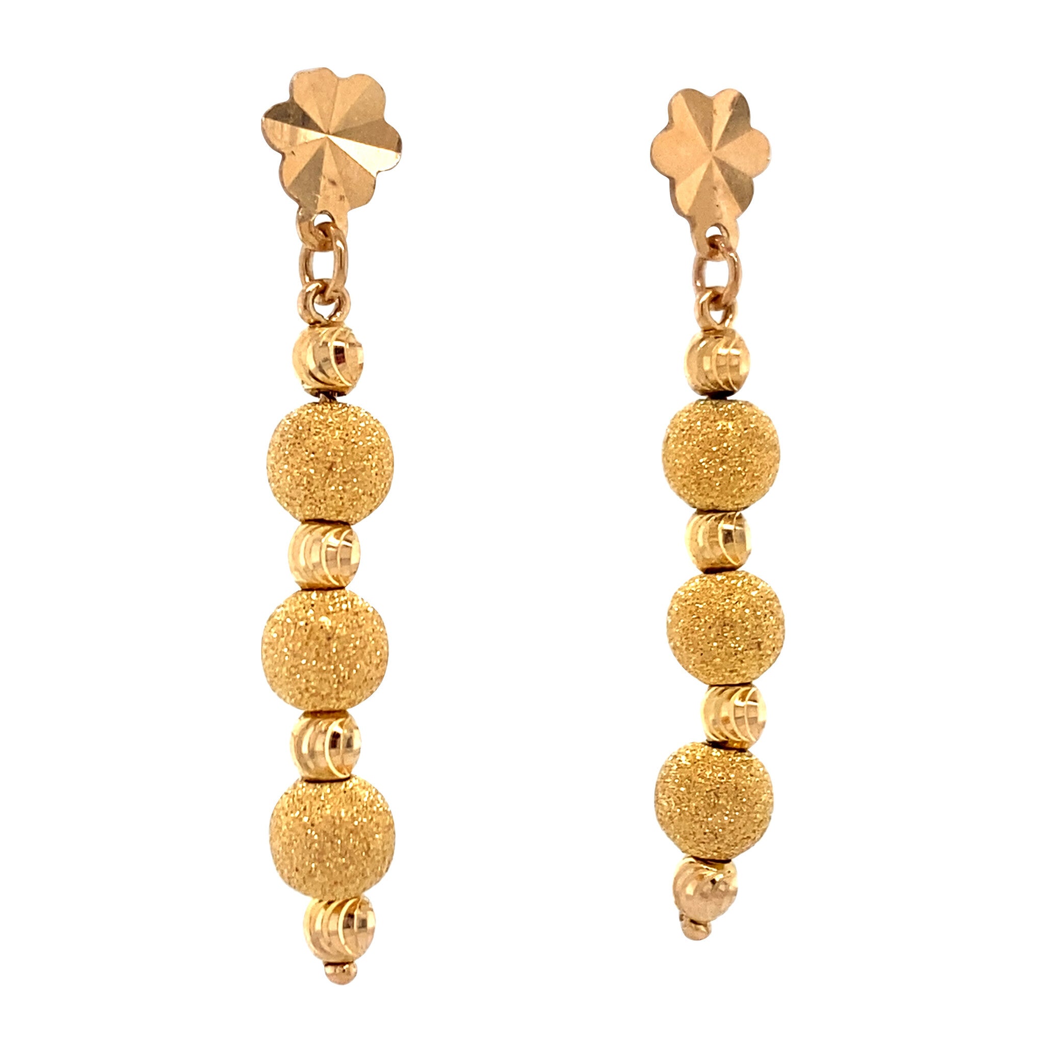 Vintage gold fantasy drop earrings, 20 kt