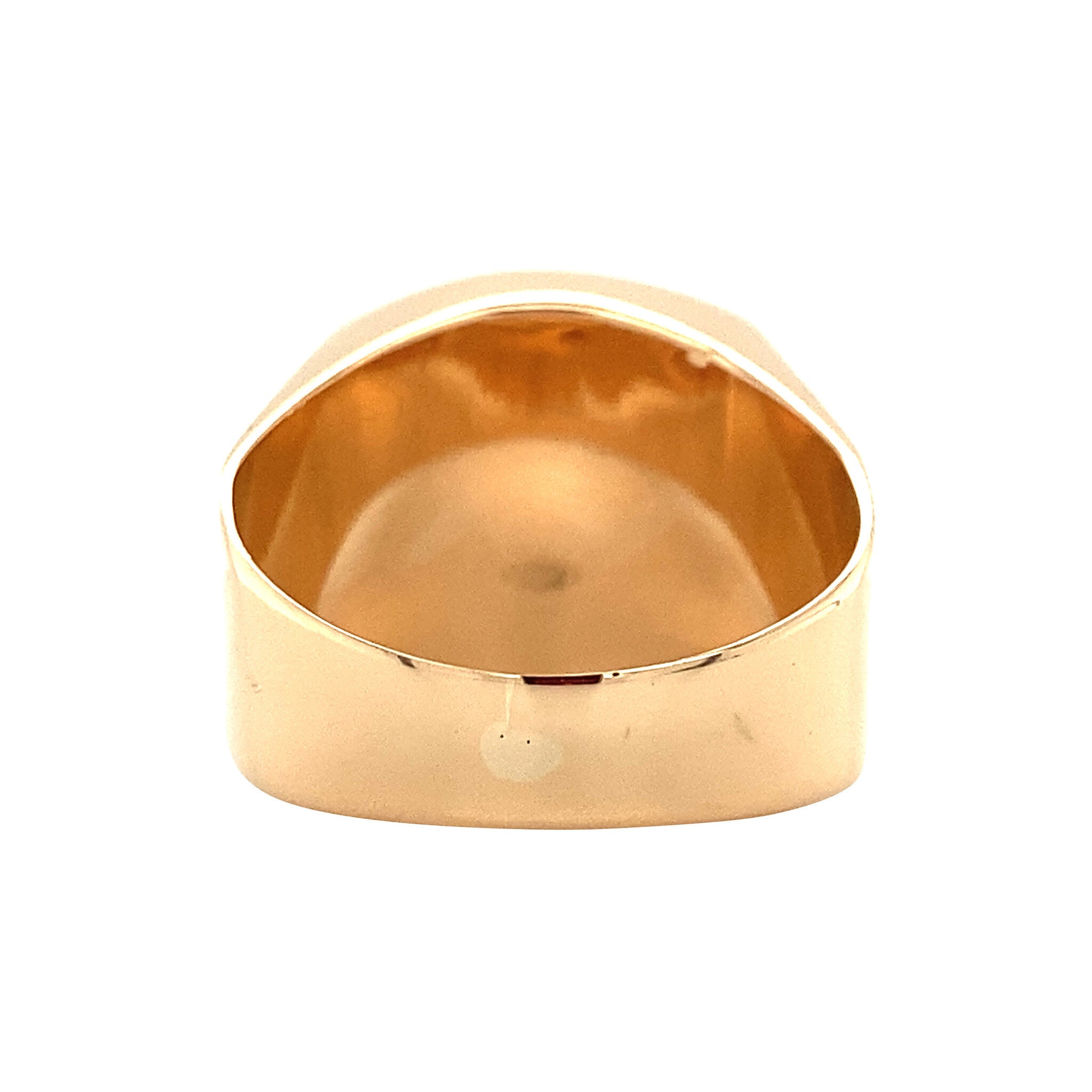 Gold ring with green spinel, 14 kt