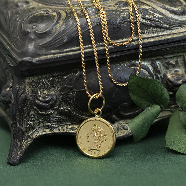 Gouden munt hanger 22 krt