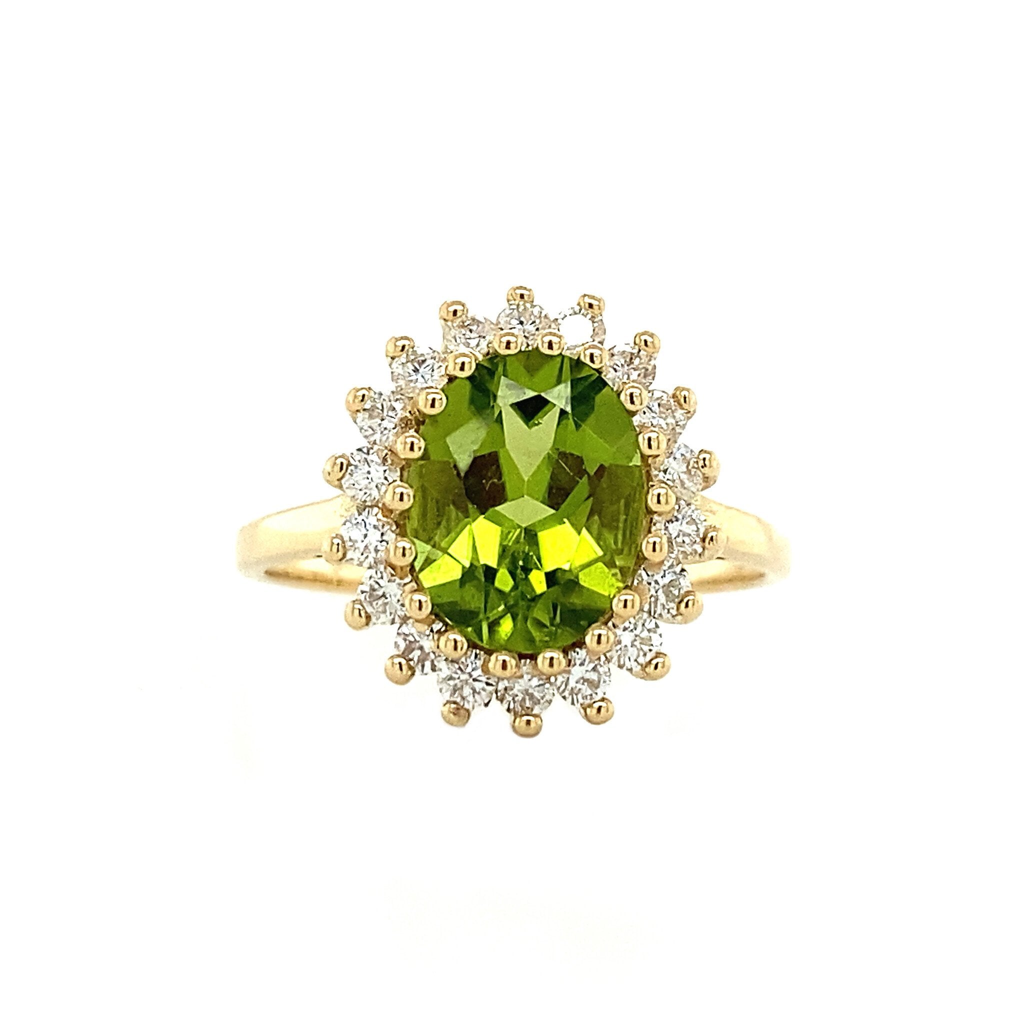 Lady Di ring 14 krt - Lime