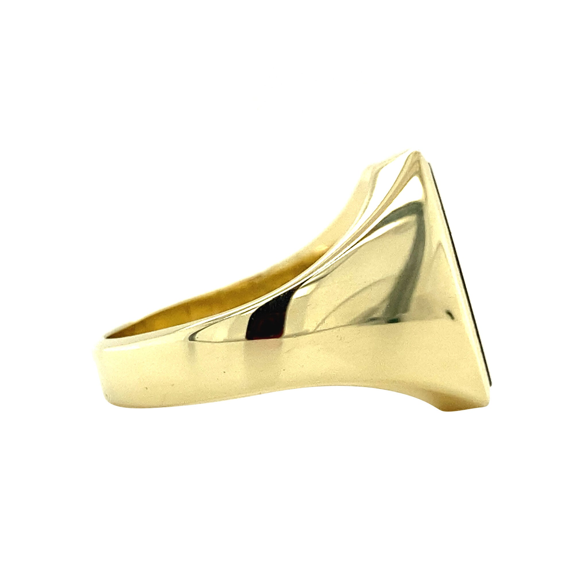 14 kt gold signet ring with onyx