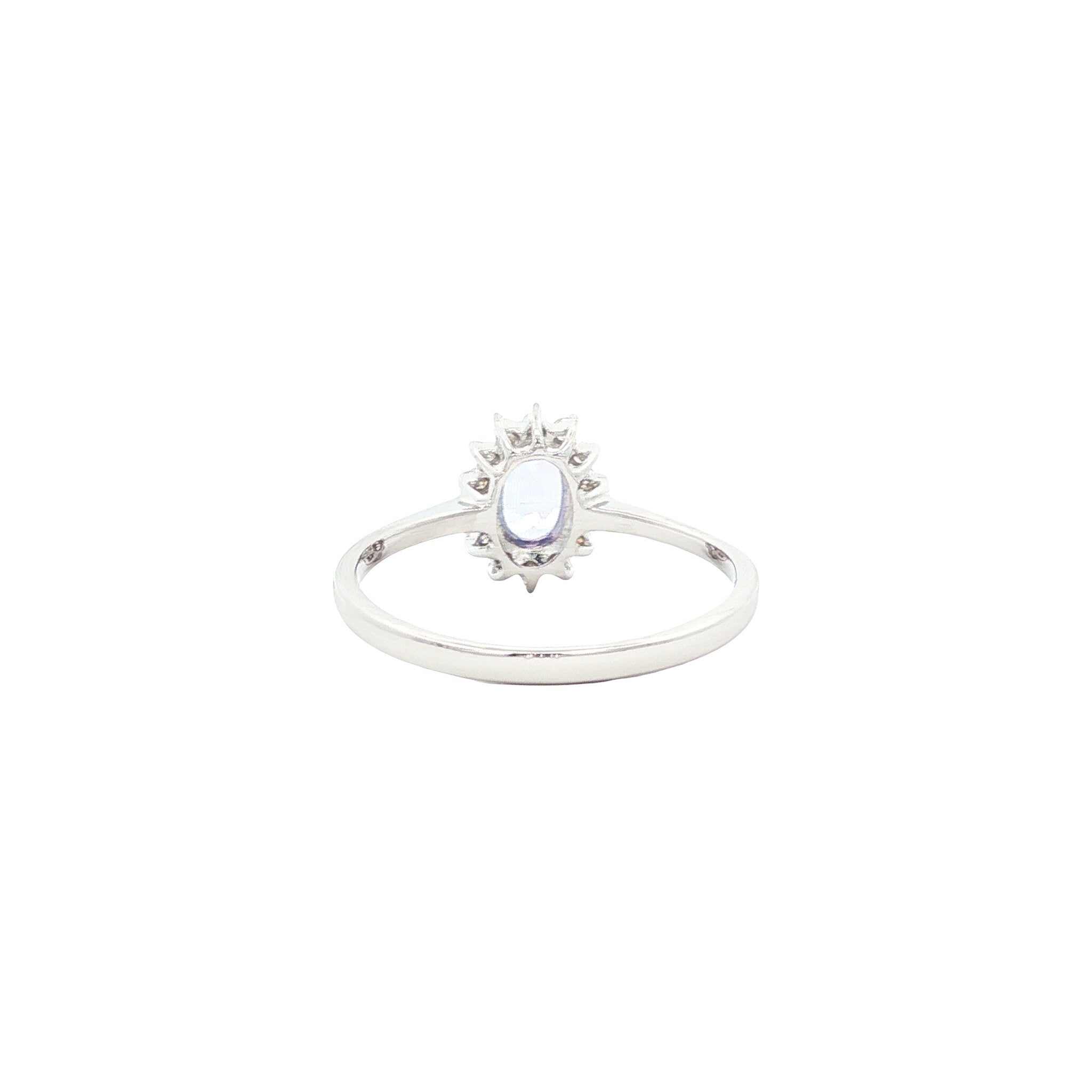 Ring met tanzaniet en diamant 9 kt