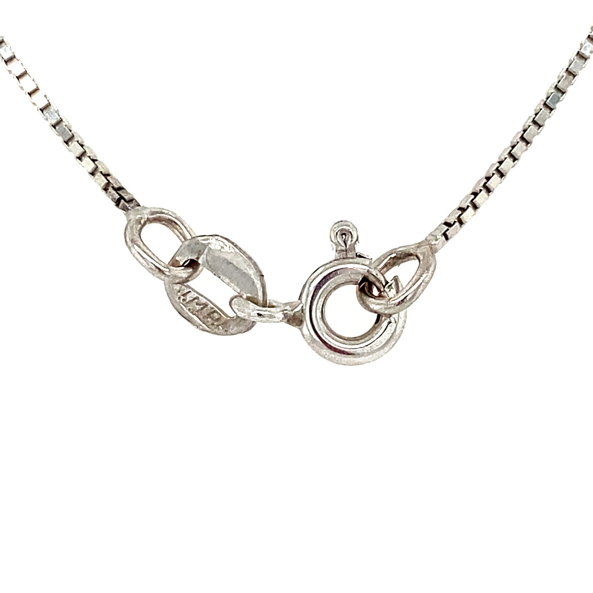 14 kt white gold Venetian long necklace