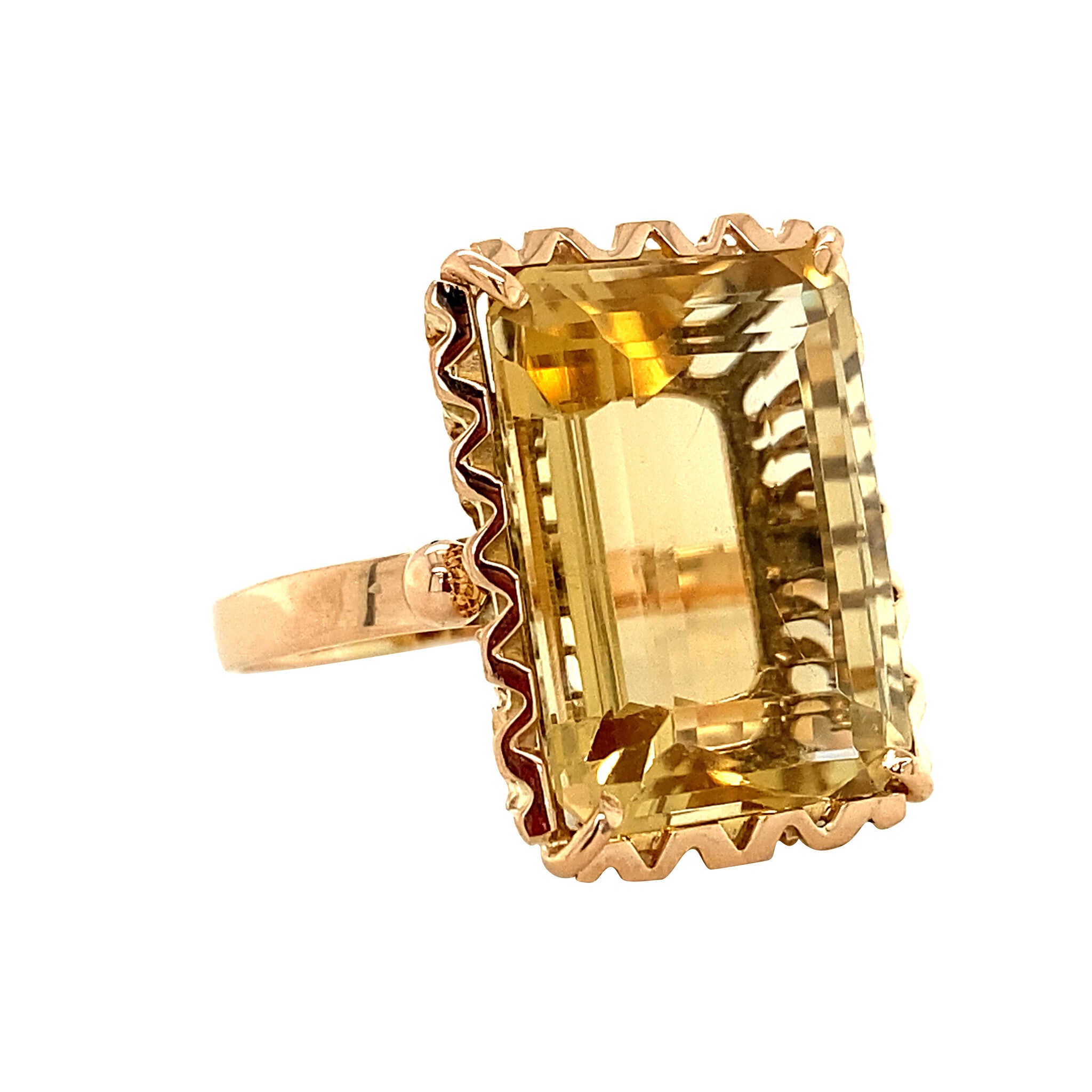 18 kt gold ring with citrine