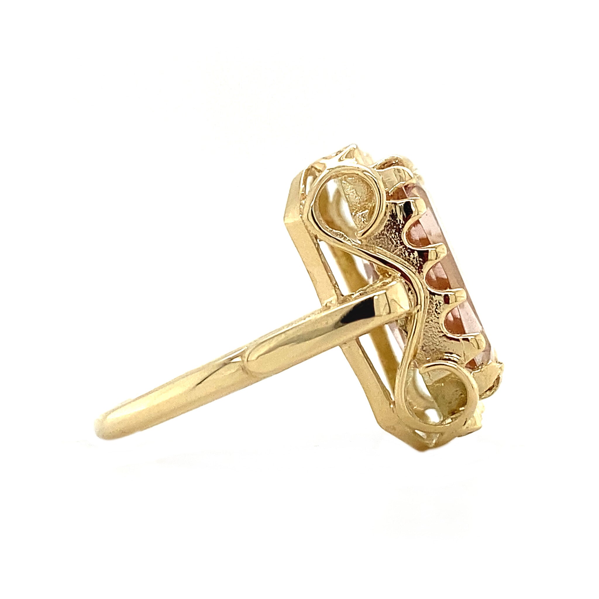 Queen's ring 14 krt - Peach Moonstone