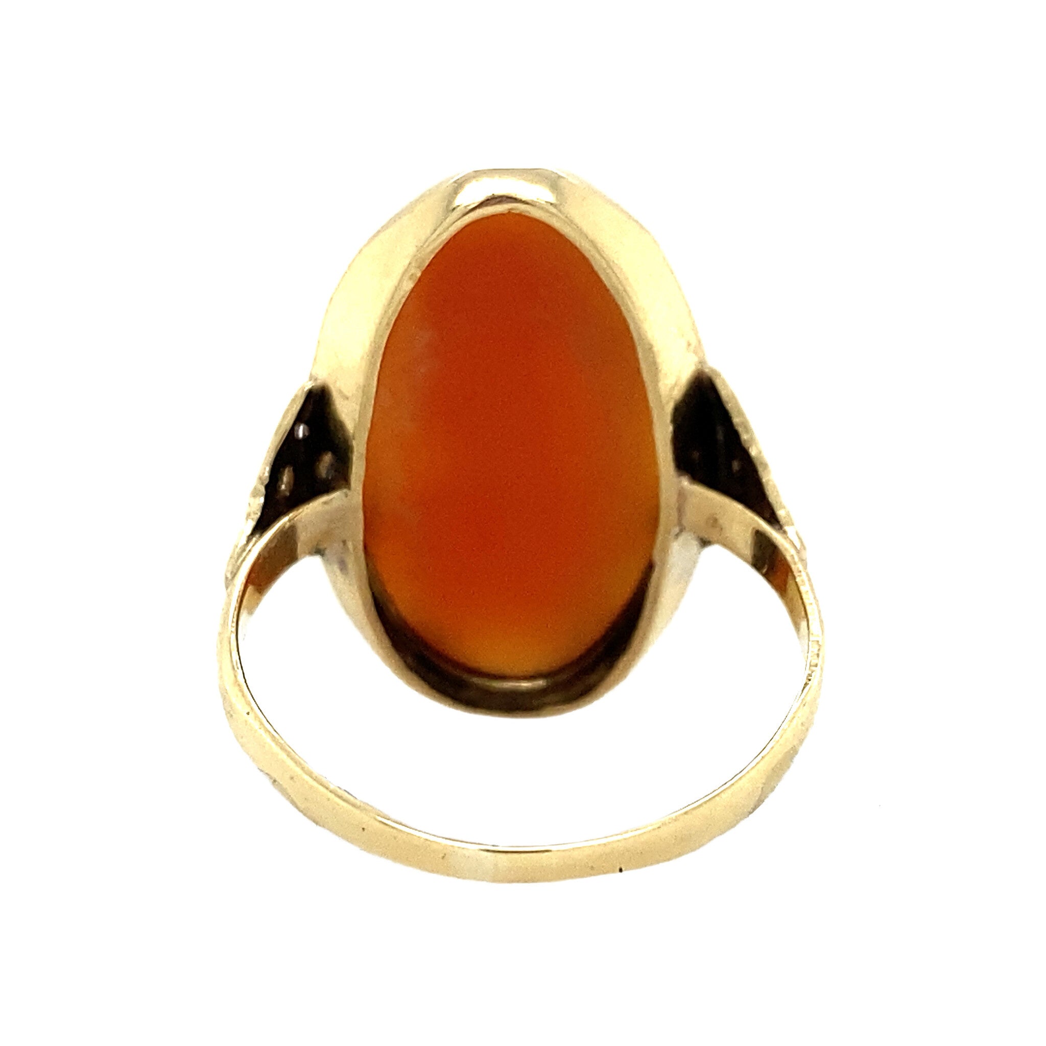 Gold ring with cameo 14 krt