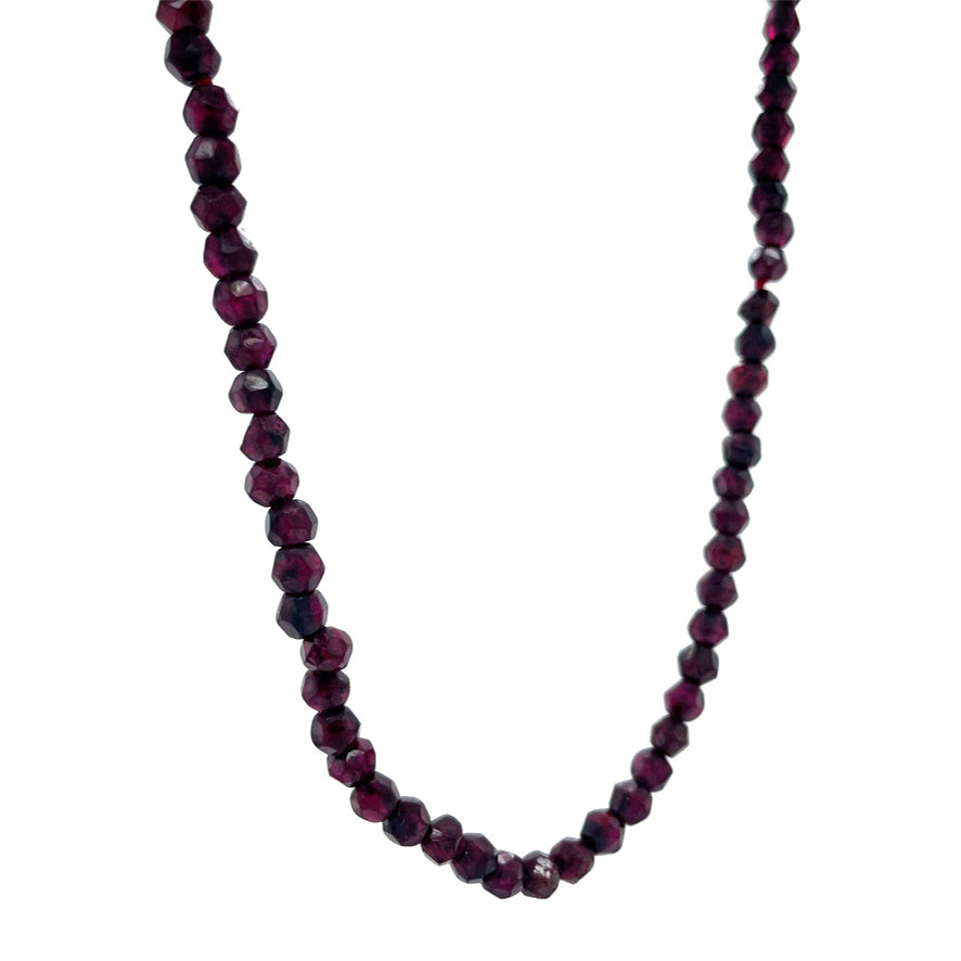 Vintage granaat collier met gouden sluiting 14 kt