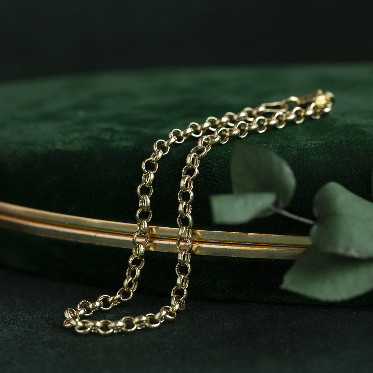 Gold bracelet jasseron 19 cm 14 krt