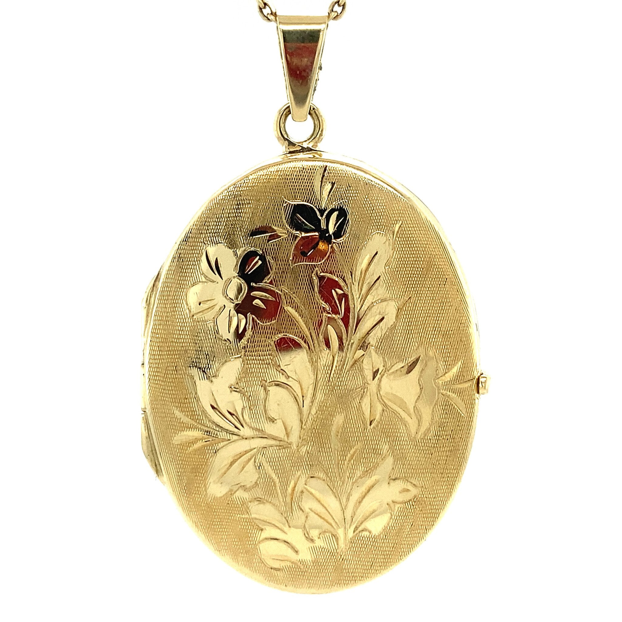 Gouden medaillon met gravure 14 krt