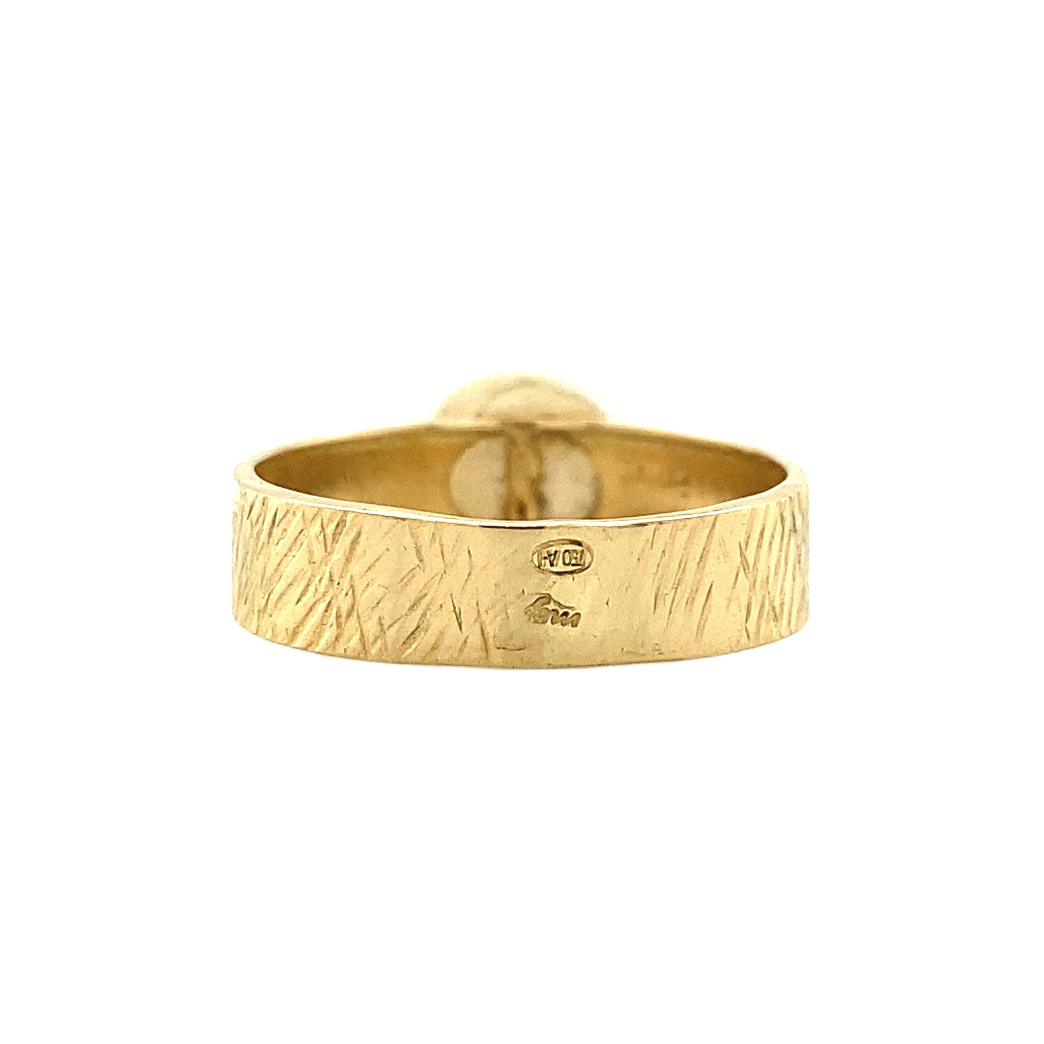 Gouden ring met parel 18 krt
