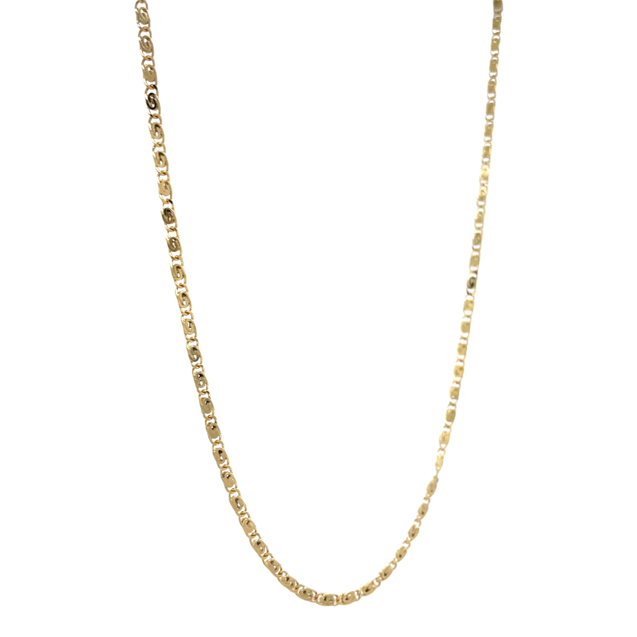 Gold vintage scroll necklace 14 kt