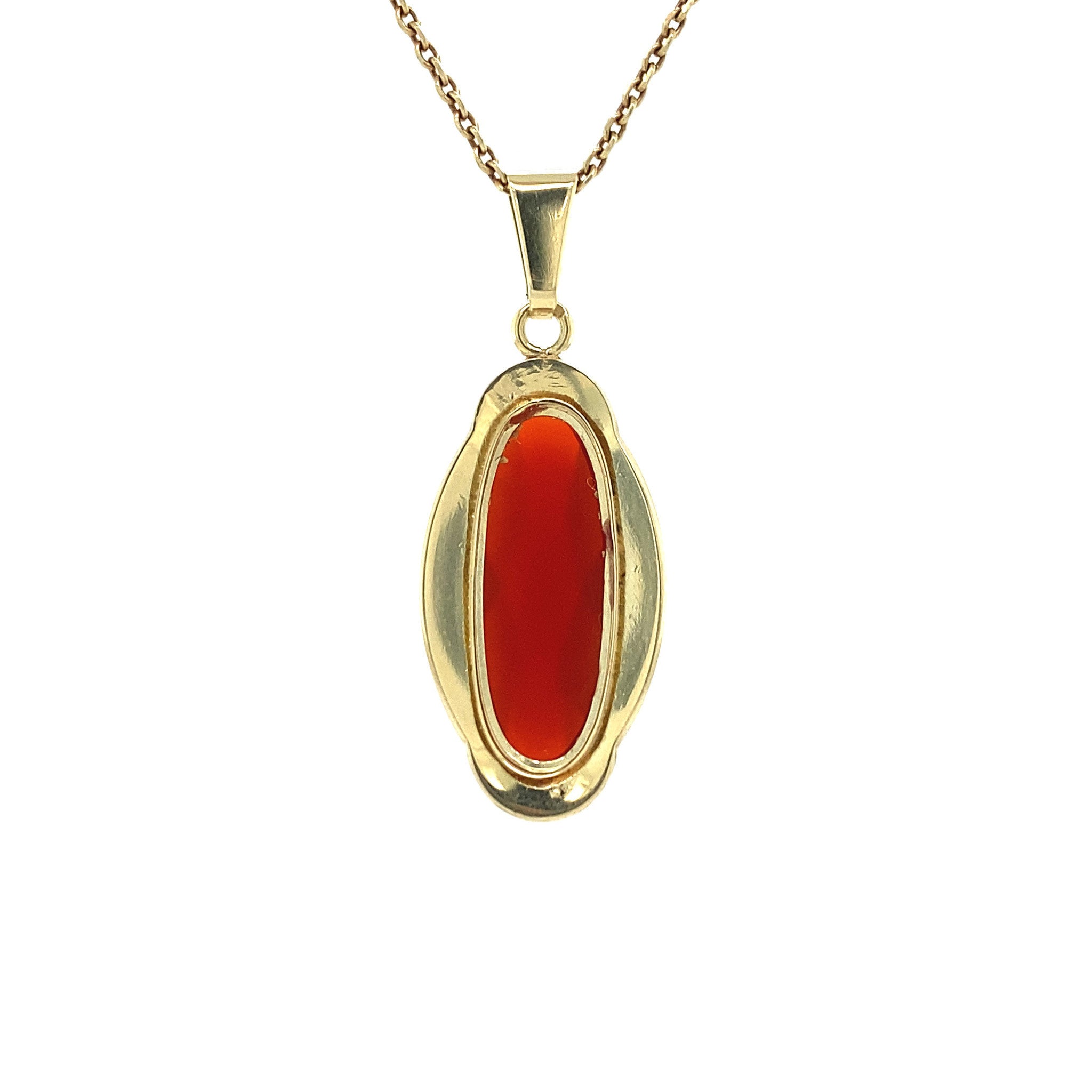 Gouden hanger met carneool 14 krt