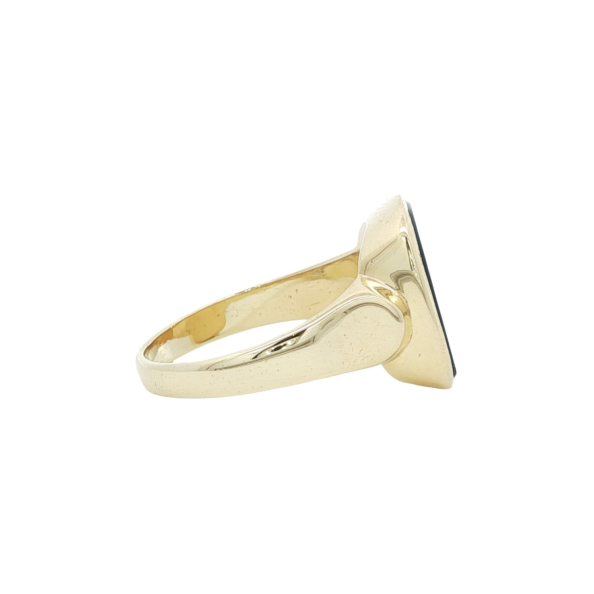 Gouden vintage zegelring met chalcedoon 14 kt