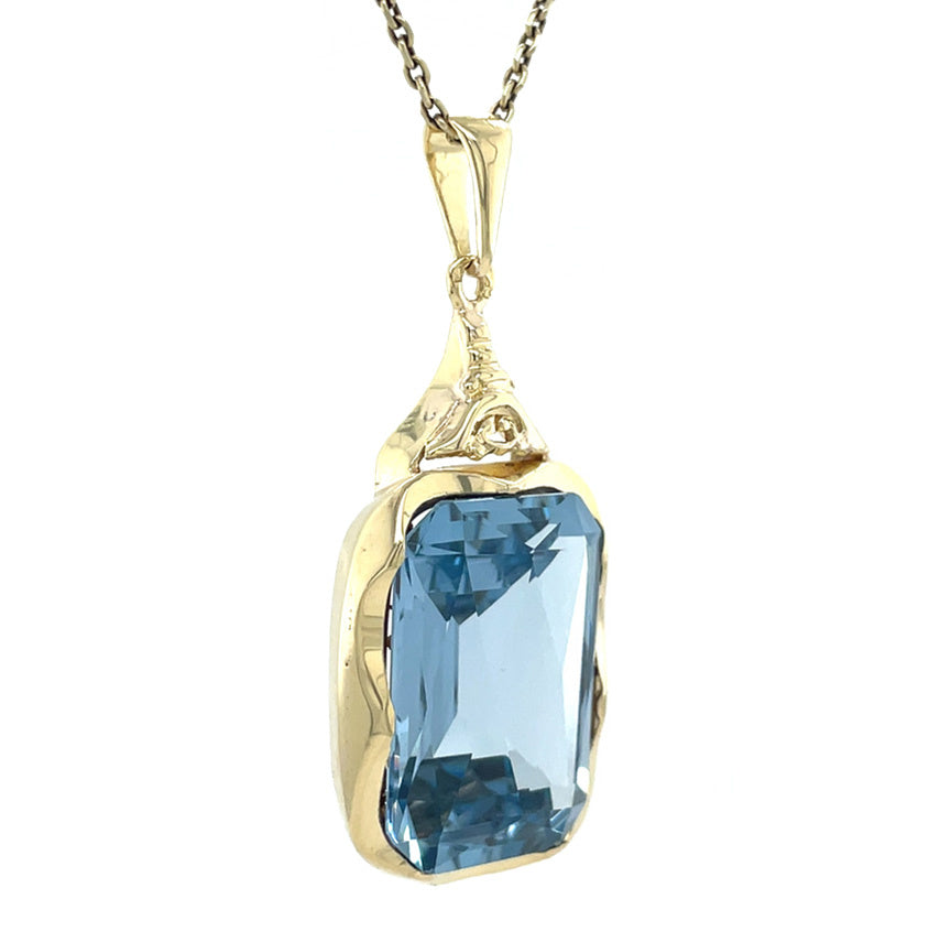 Gouden vintage hanger met spinel 14 kt